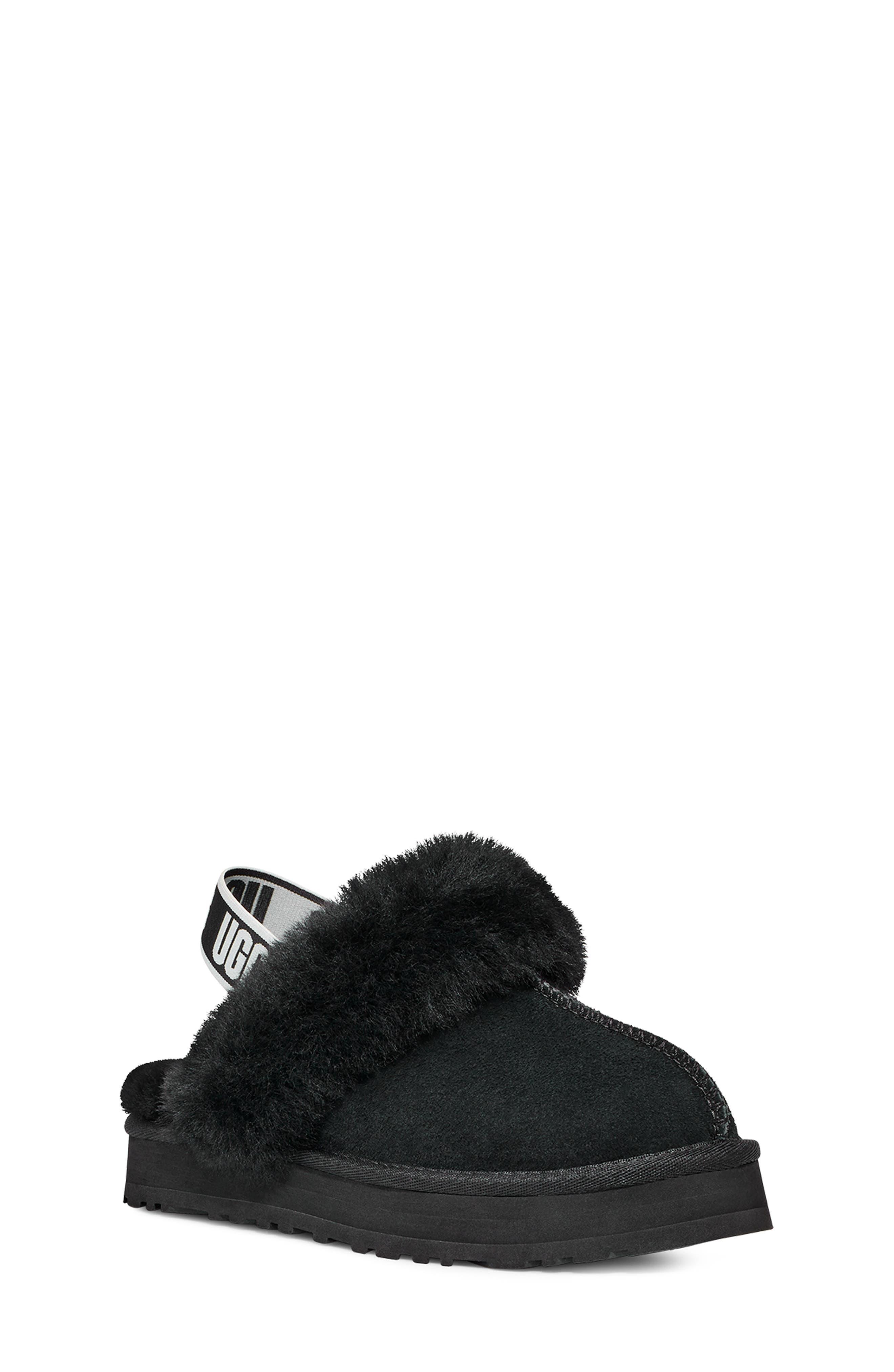 UGG ugg(r) Kids' Funkette Genuine Shearling Slipper in Black | Lyst