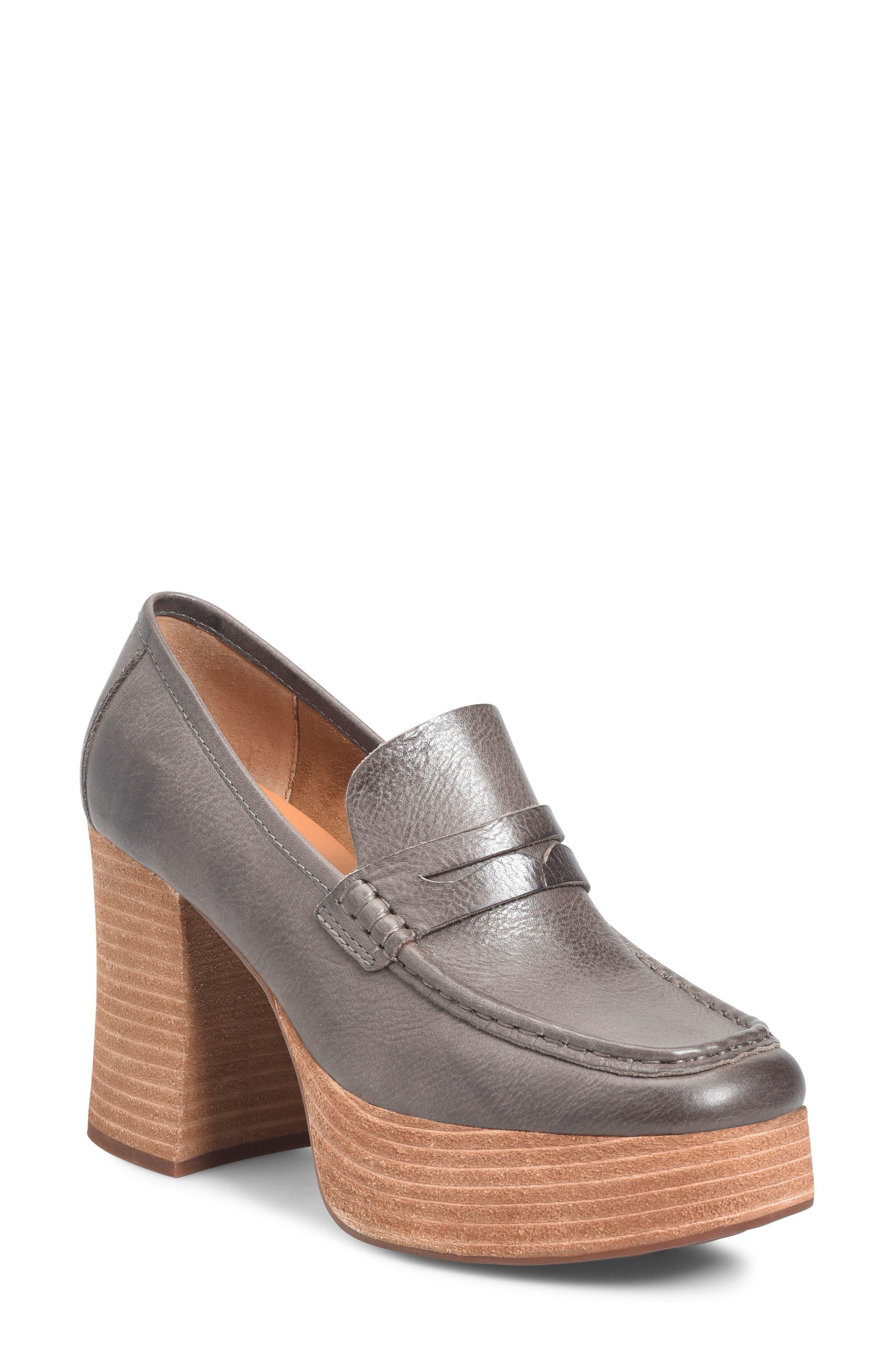 KorkEase Barbara Platform Penny Loafer Pump in Brown Lyst