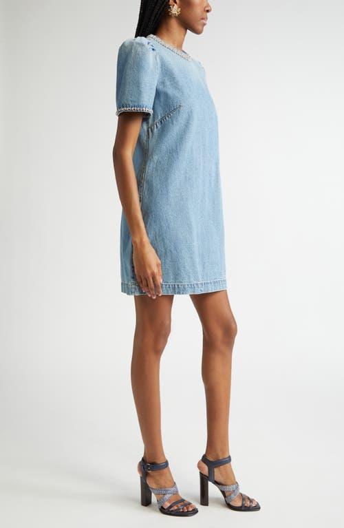 Zimmermann Crystal Embellished Denim Minidress in Blue | Lyst
