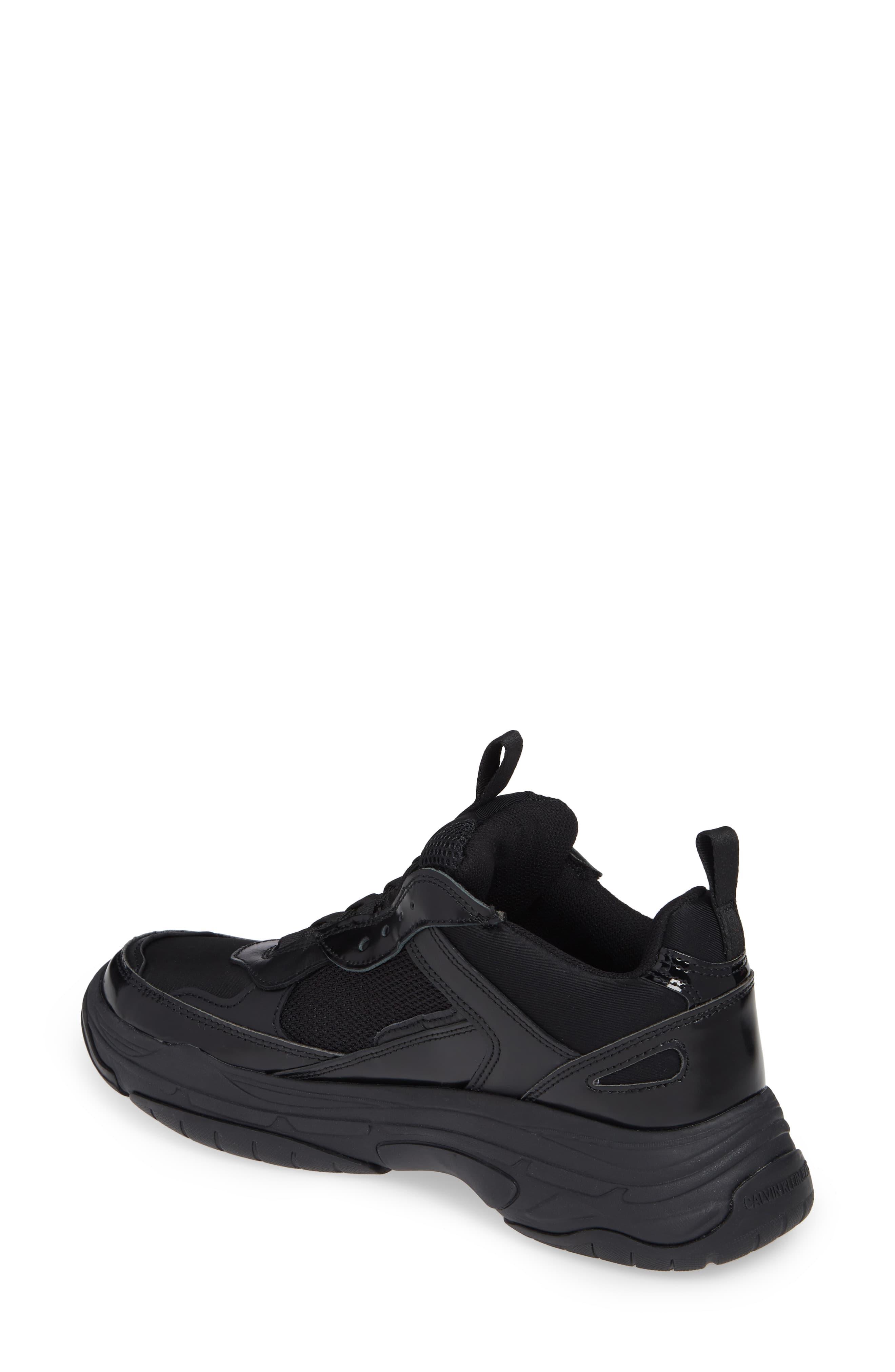 Maya Chunky Leather Trainers Black 2025