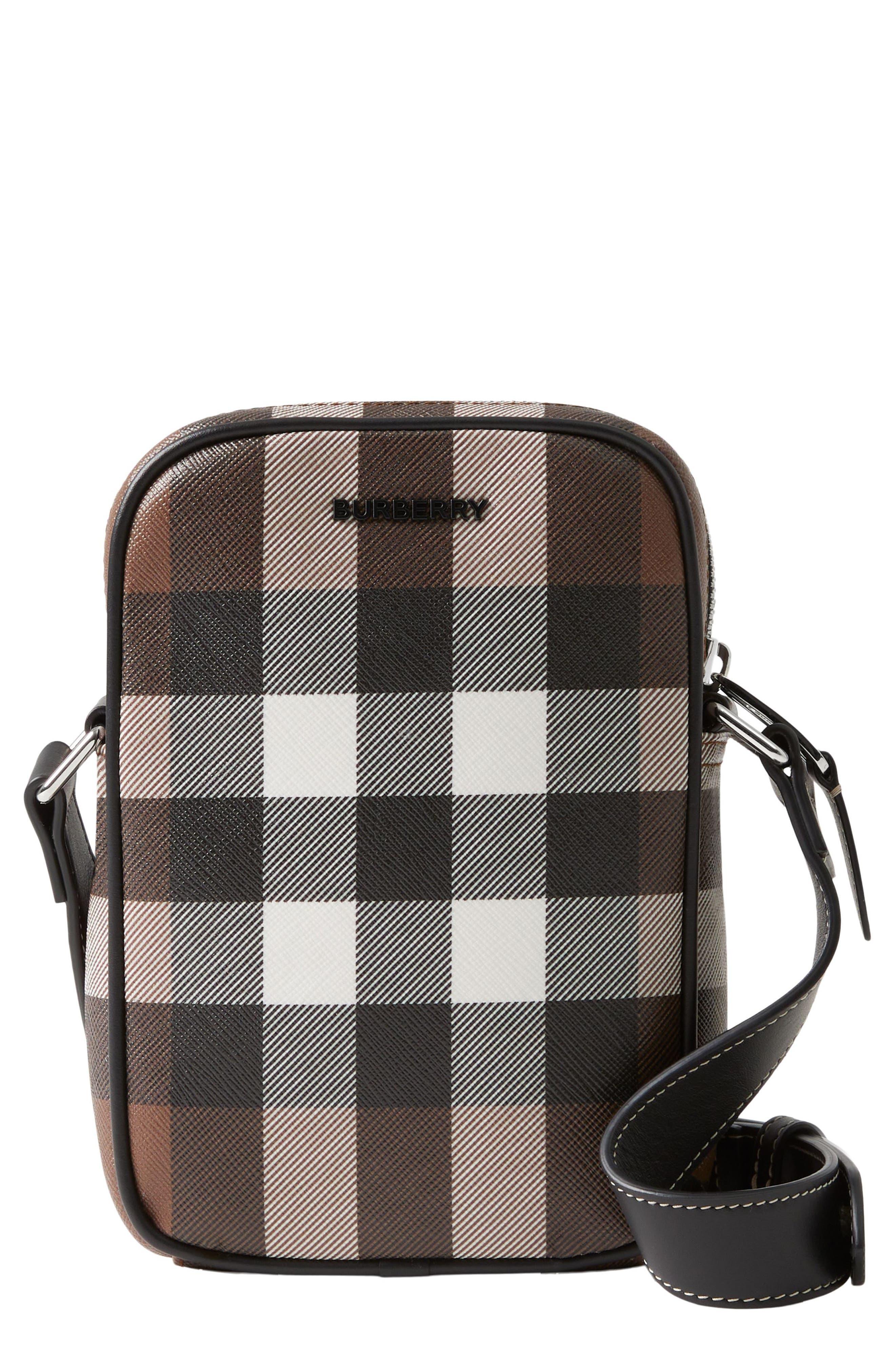 Burberry Paddy Check Coated Canvas Phone Bag in Black for Men | Lyst