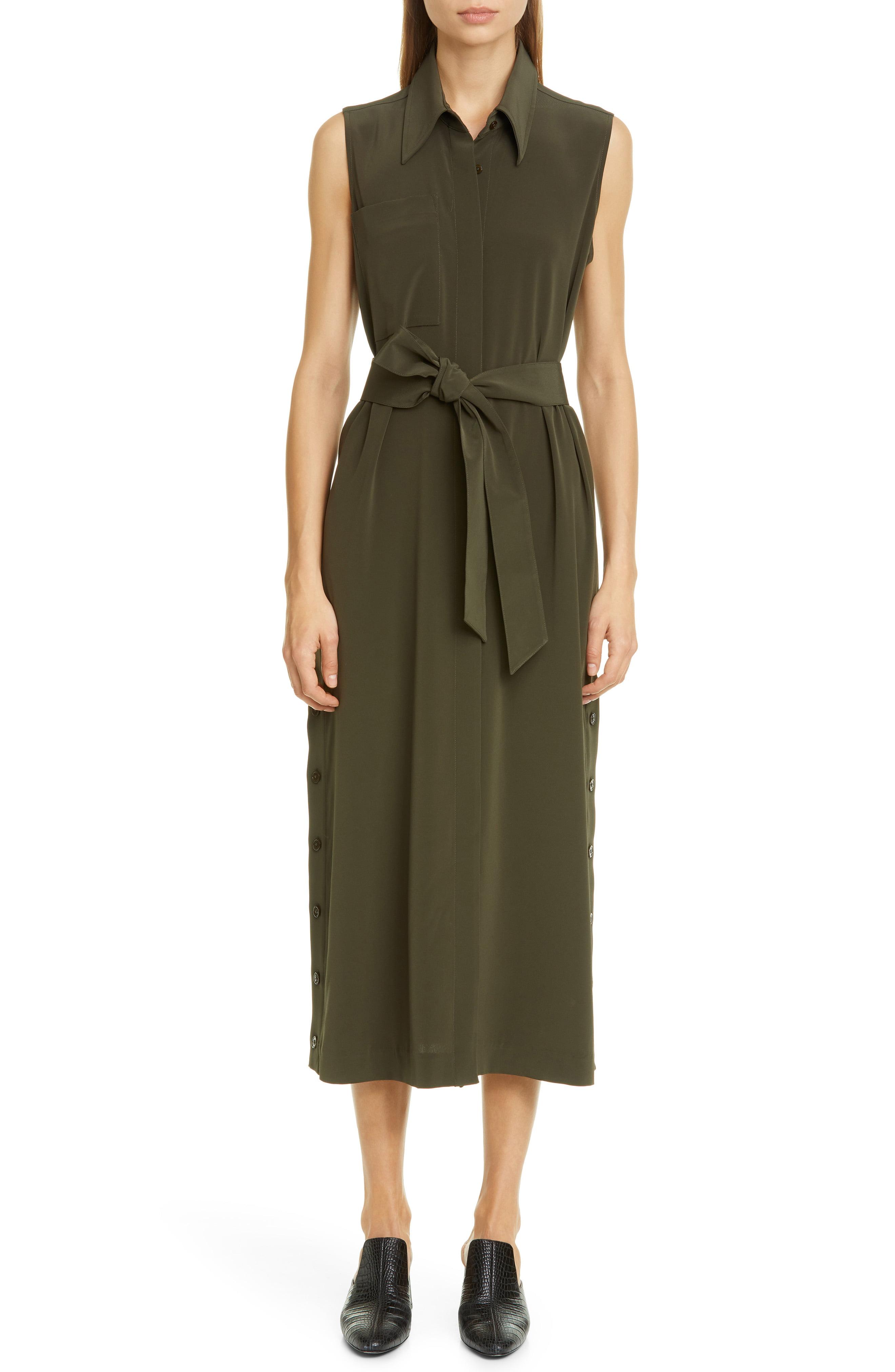Co. Belted Midi Shirtdress in Forest (Green) - Lyst