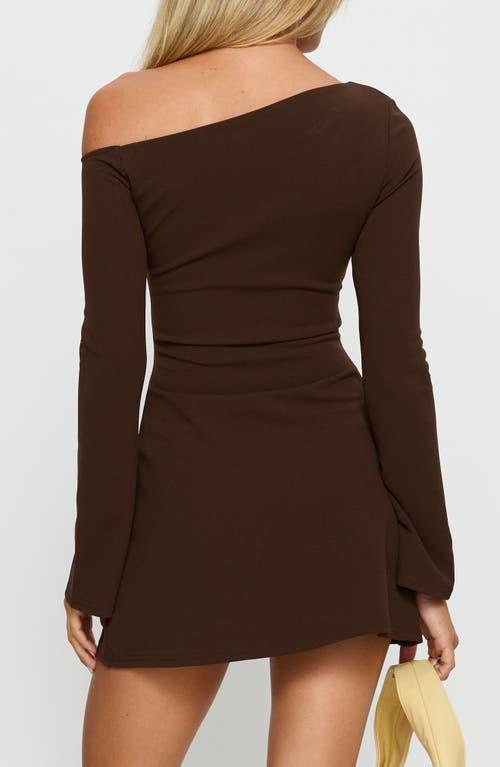 Princess Polly Adrietta One-Shoulder Long Sleeve Minidress in Brown | Lyst Princess Polly Adrietta One-Shoulder Long Sleeve Minidress in Brown | Lyst