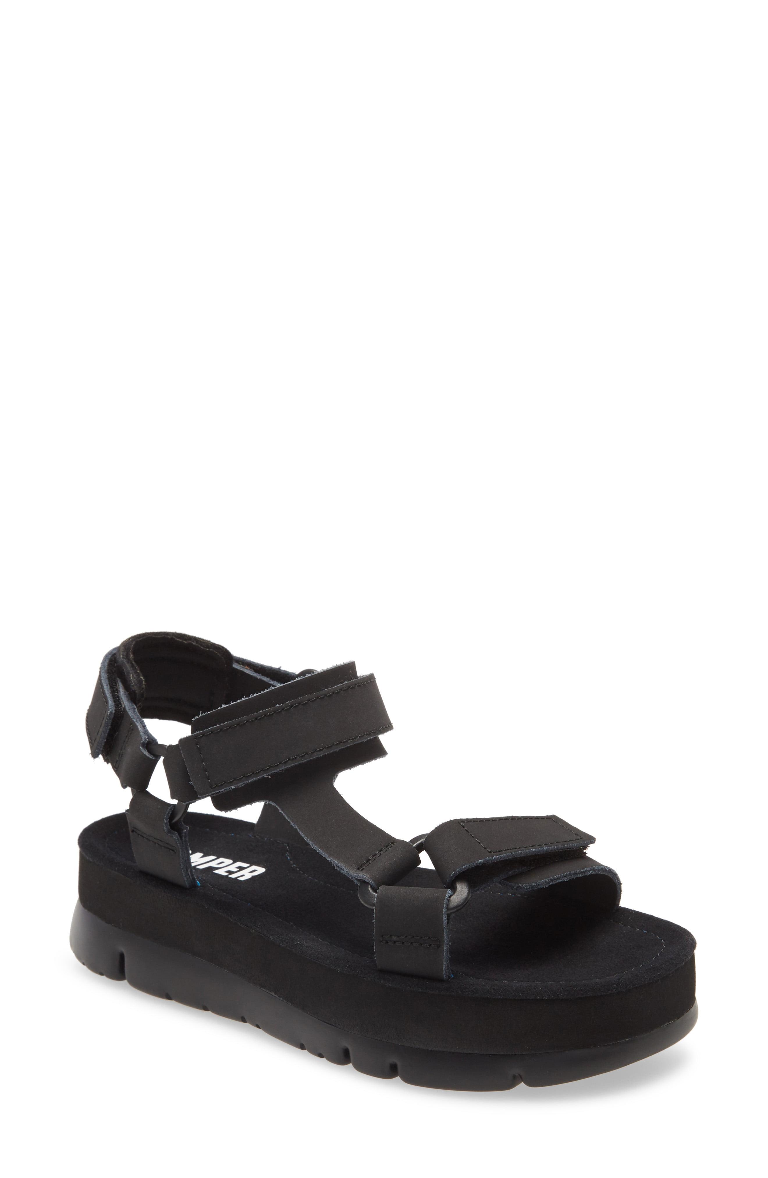 Camper Oruga Up Platform Sport Sandal in Black Leather (Black) - Lyst