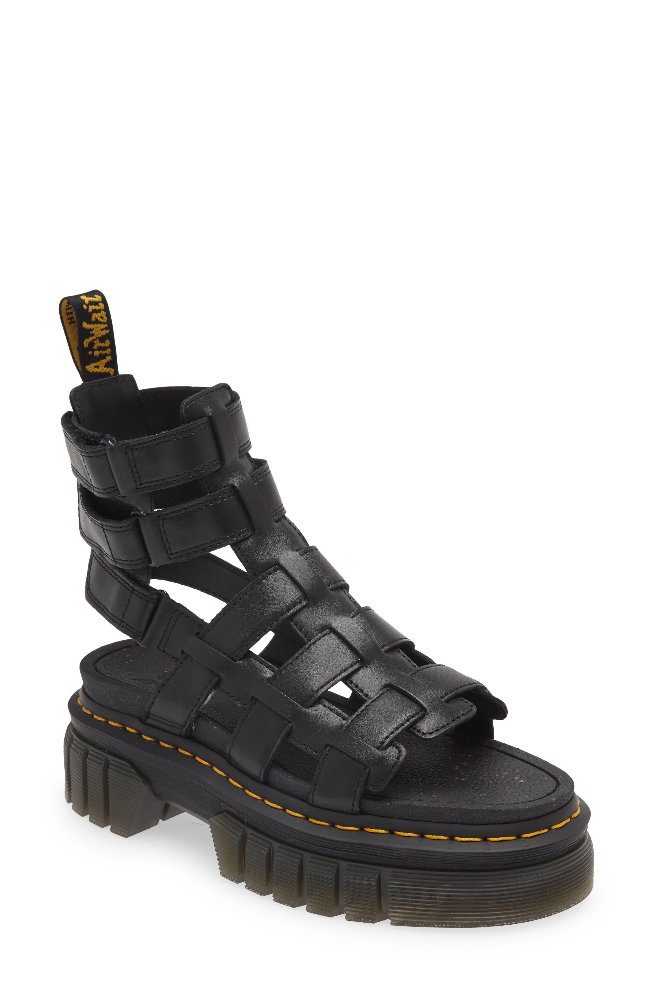 Dr. Martens Ricki Gladiator Platform Sandal in Black Lyst