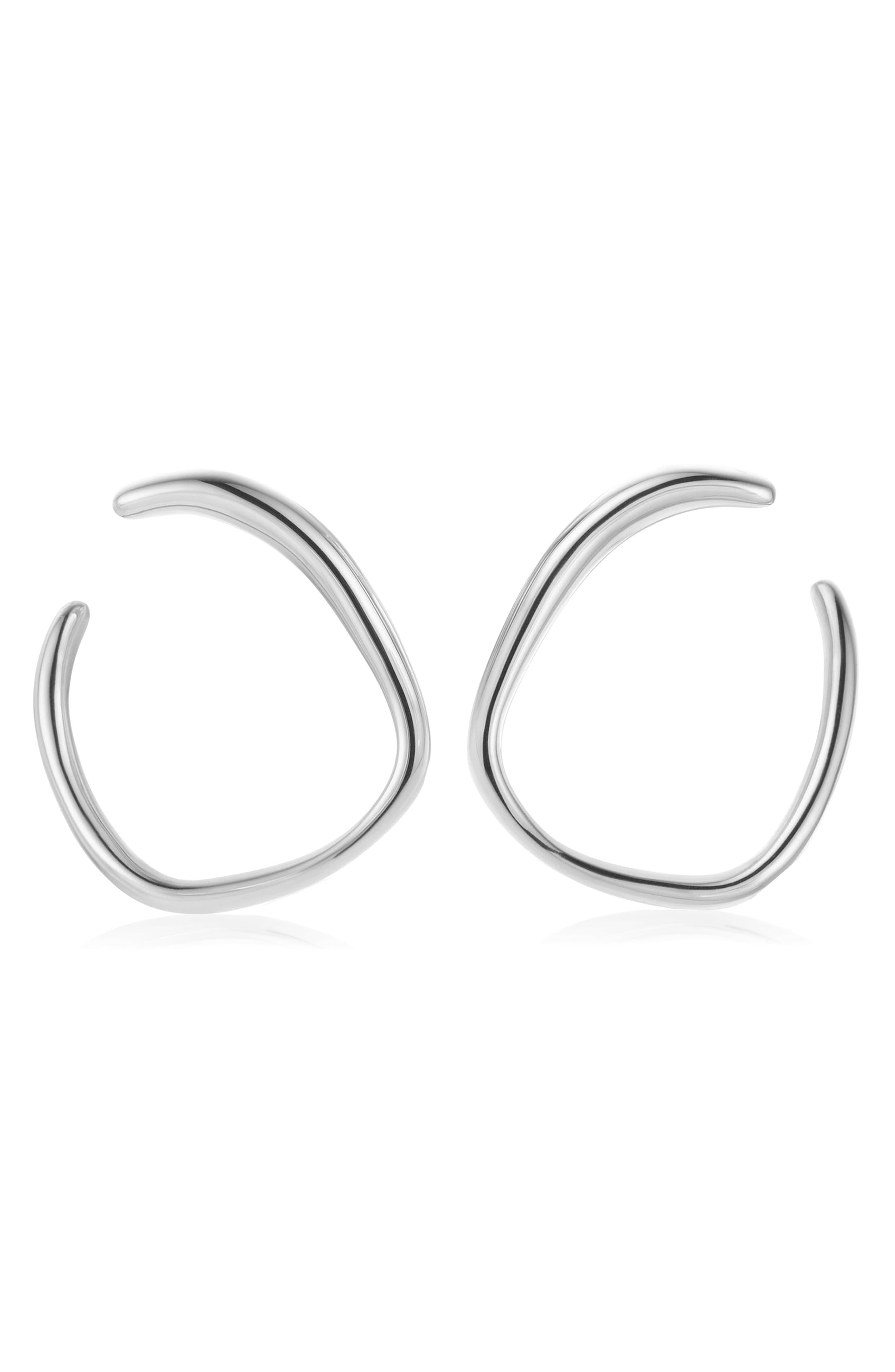 Monica Vinader Nura Freshwater Pearl Drop Frontal Hoop Earrings