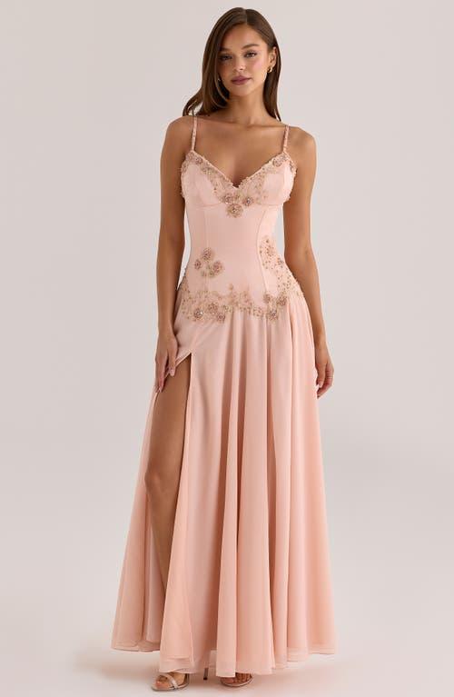 house of cb evening dresses 'Persephone' Wine Strapless Corset Maxi Dress