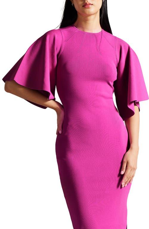 Pink Nordstrom Winter Dresses Ted Baker Lounia Fluted Sleeve Body - Main Image