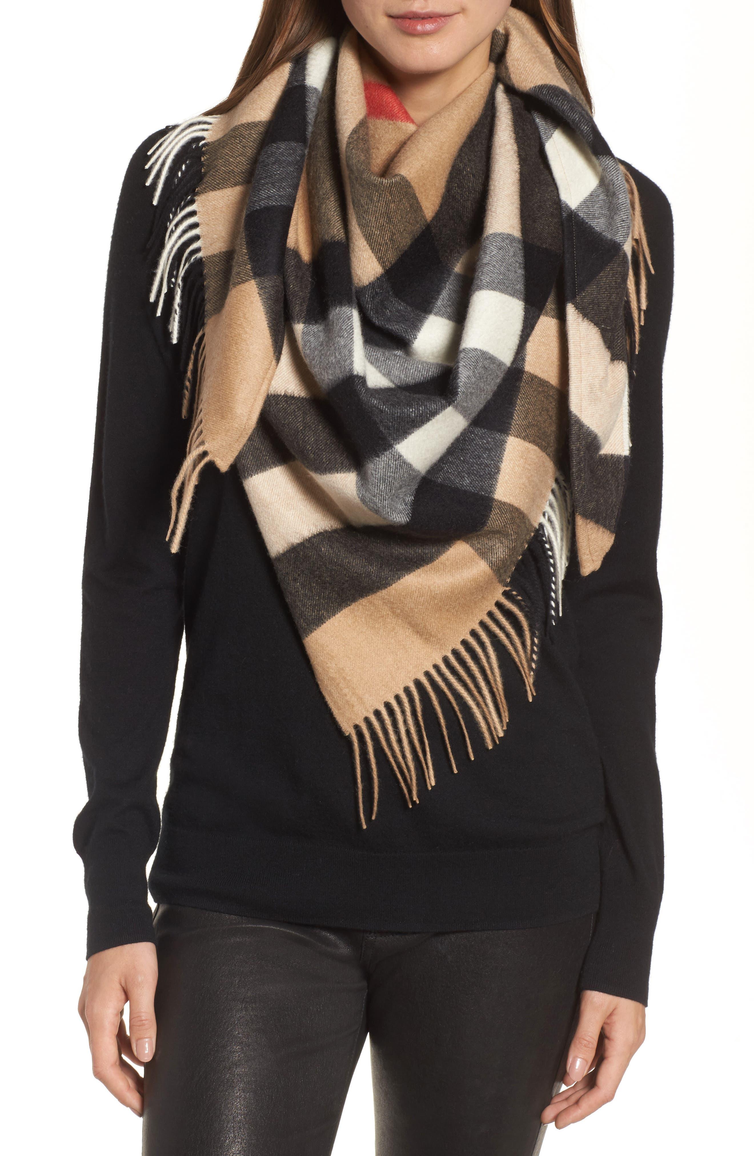 Burberry Check Cashmere Scarf - Lyst