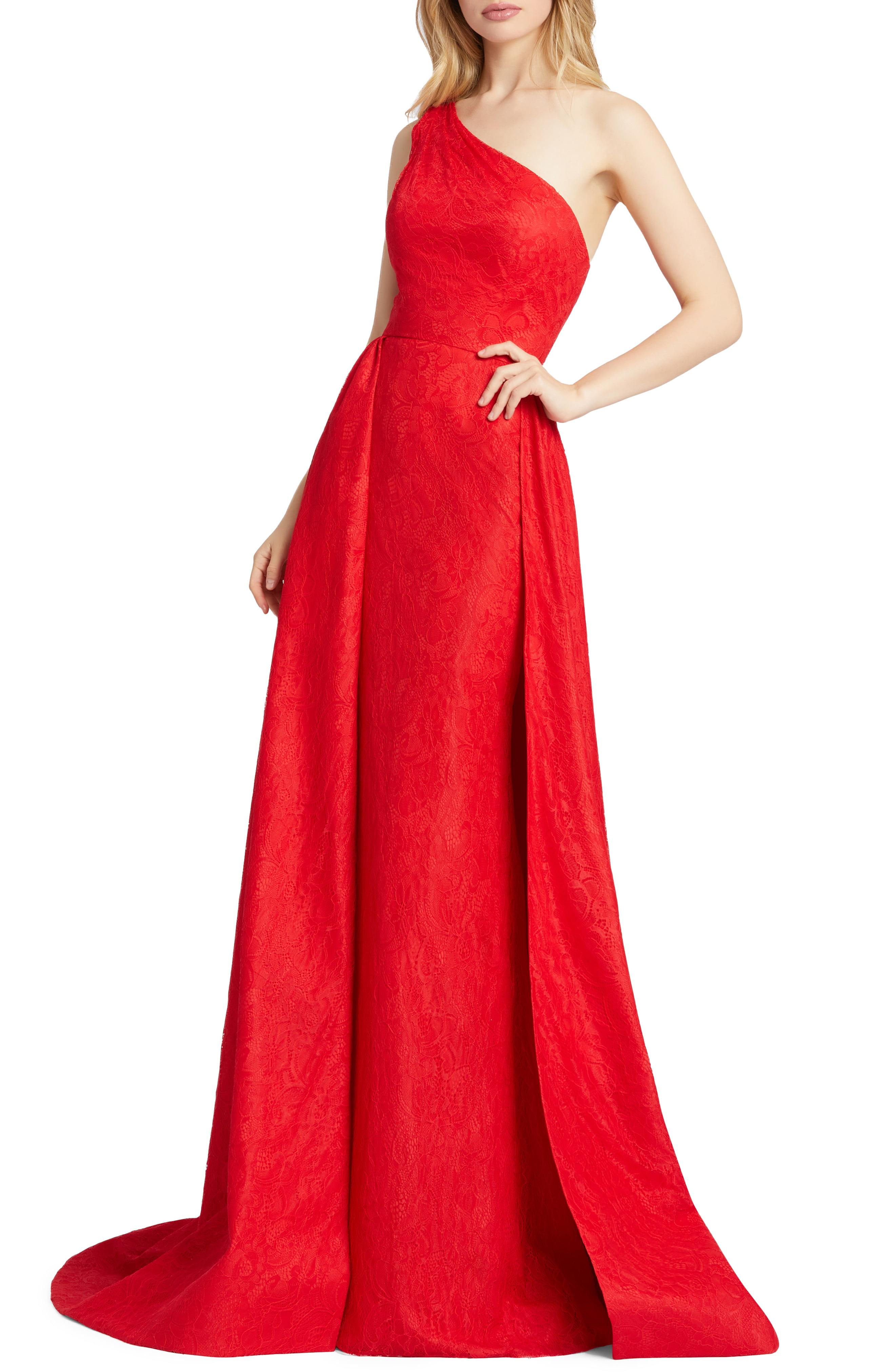 one shoulder jersey sheath gown mac duggal