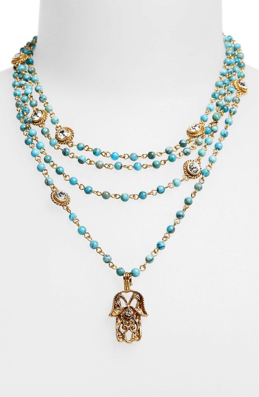 Virgins, Saints & Angels 'hamsa Magdalena' Turquoise Bead