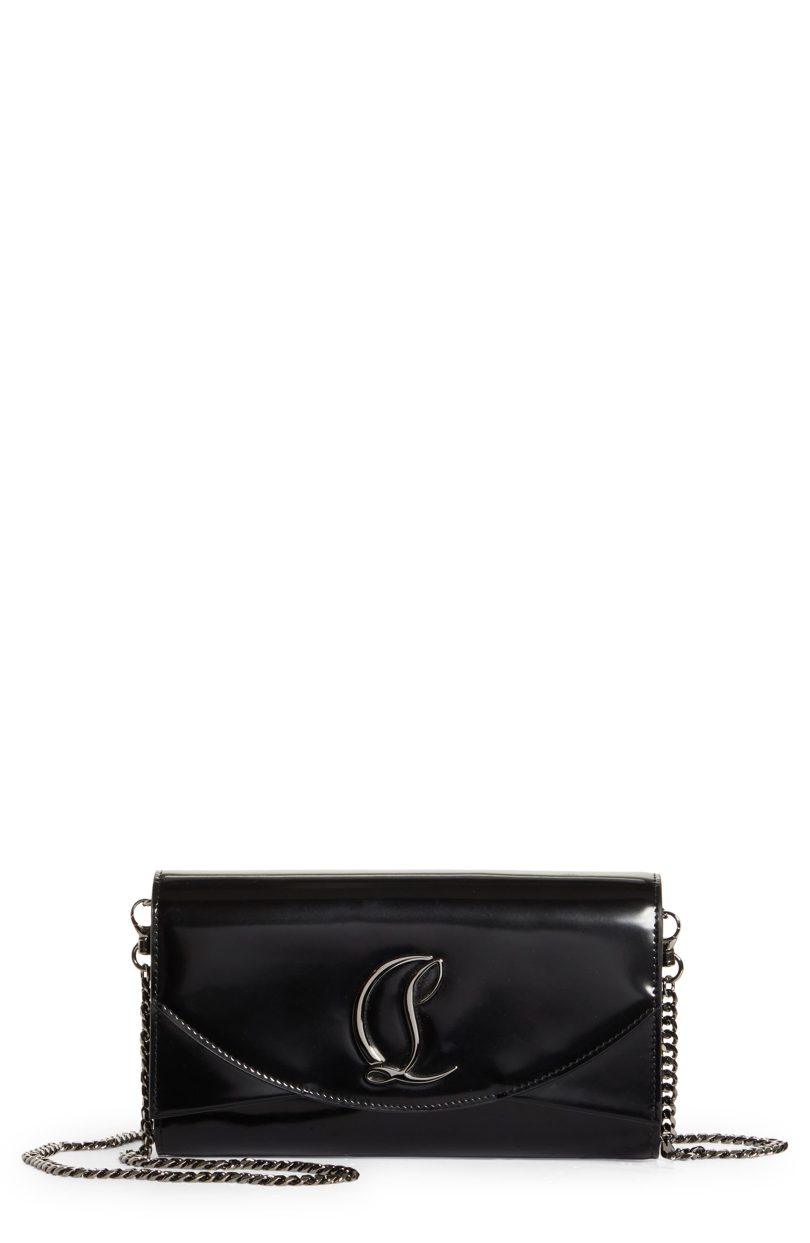 Christian Louboutin Loubi54 Leather Wallet On A Chain in Black | Lyst