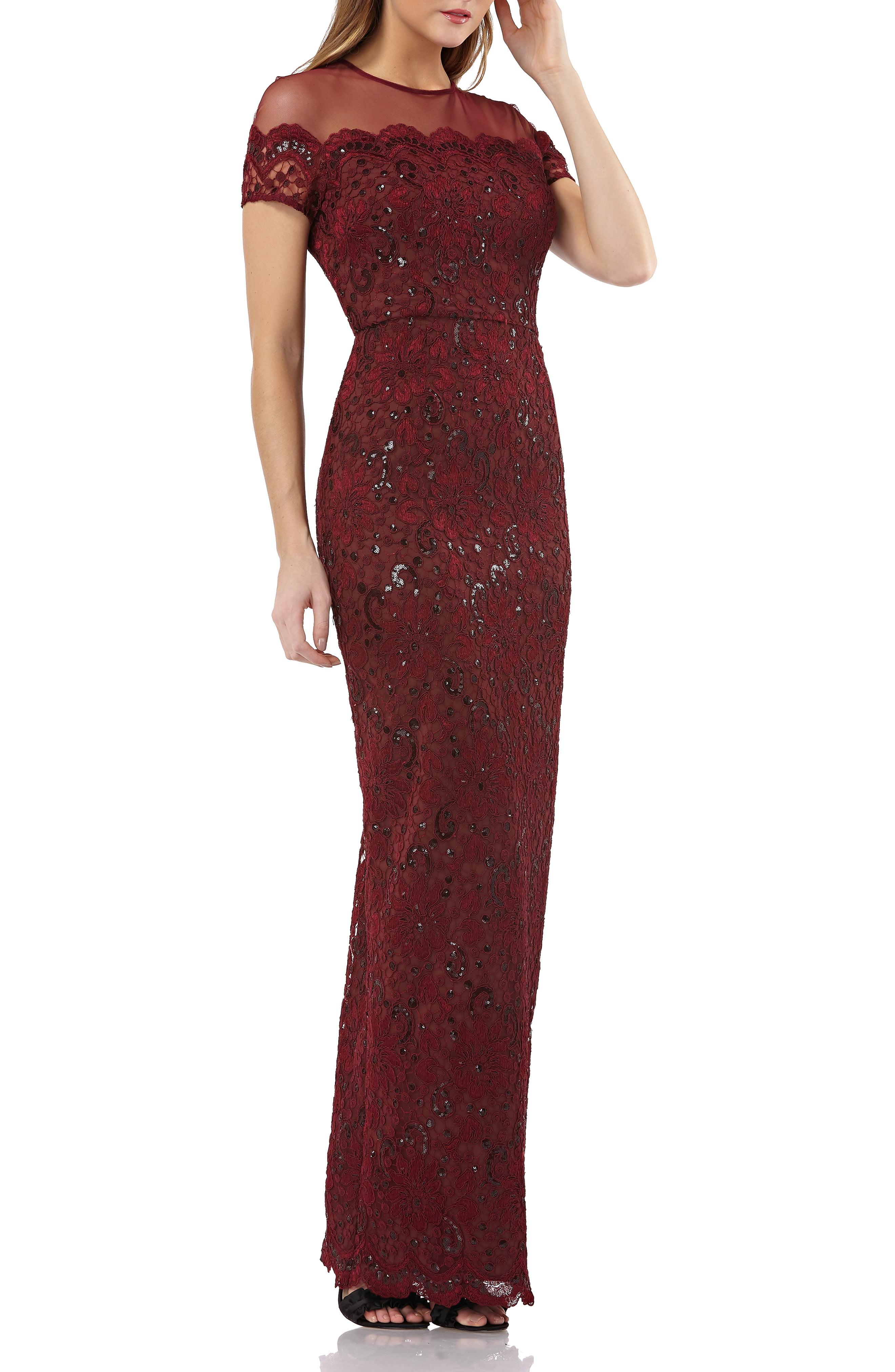 Js collections sequin lace blouson gown hotsell