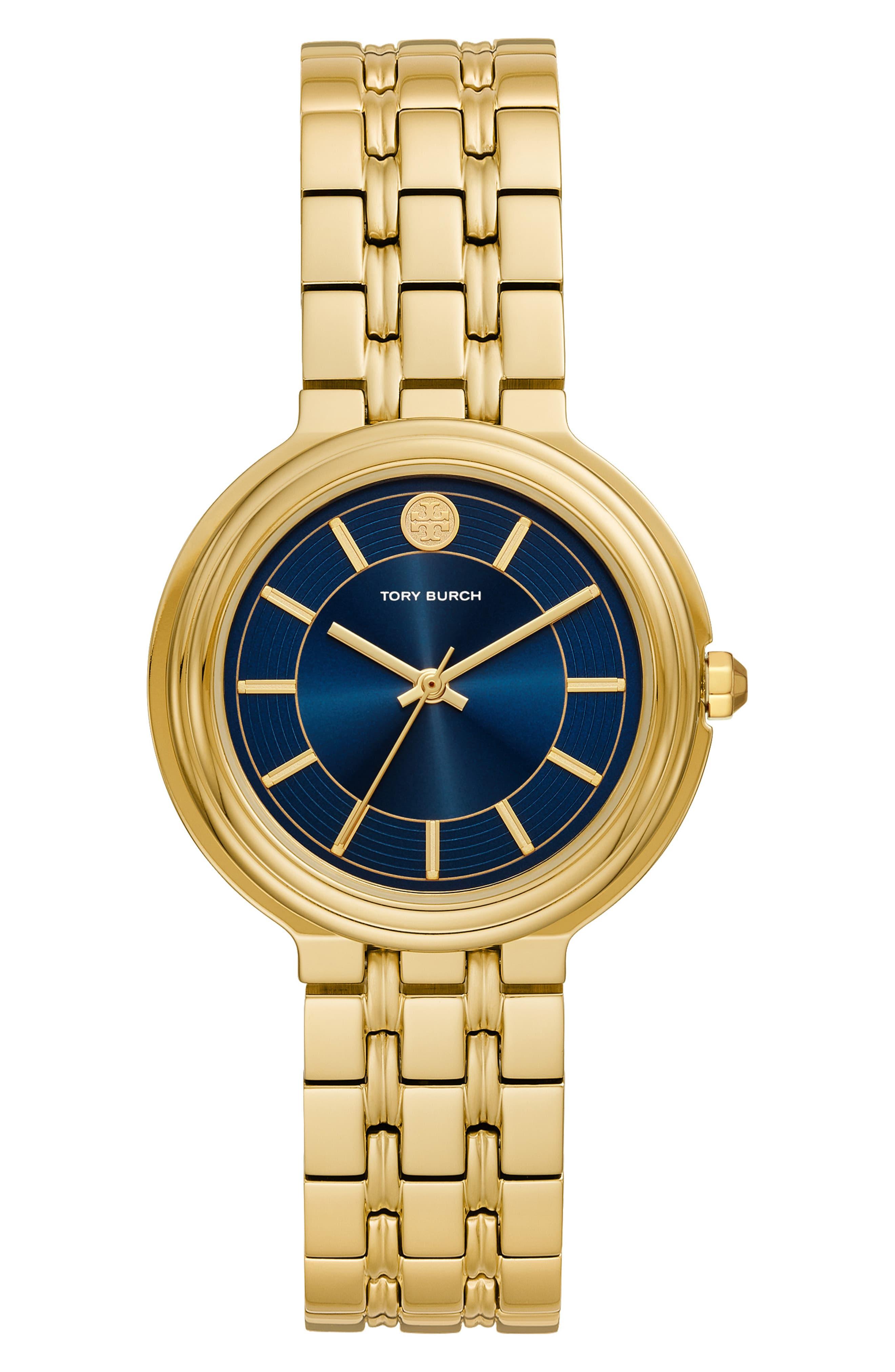 Tory Burch Classic Goldtone Stainless Steel Bracelet Watch in Gold