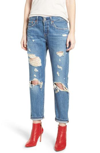 levi's ripped boyfriend jeans