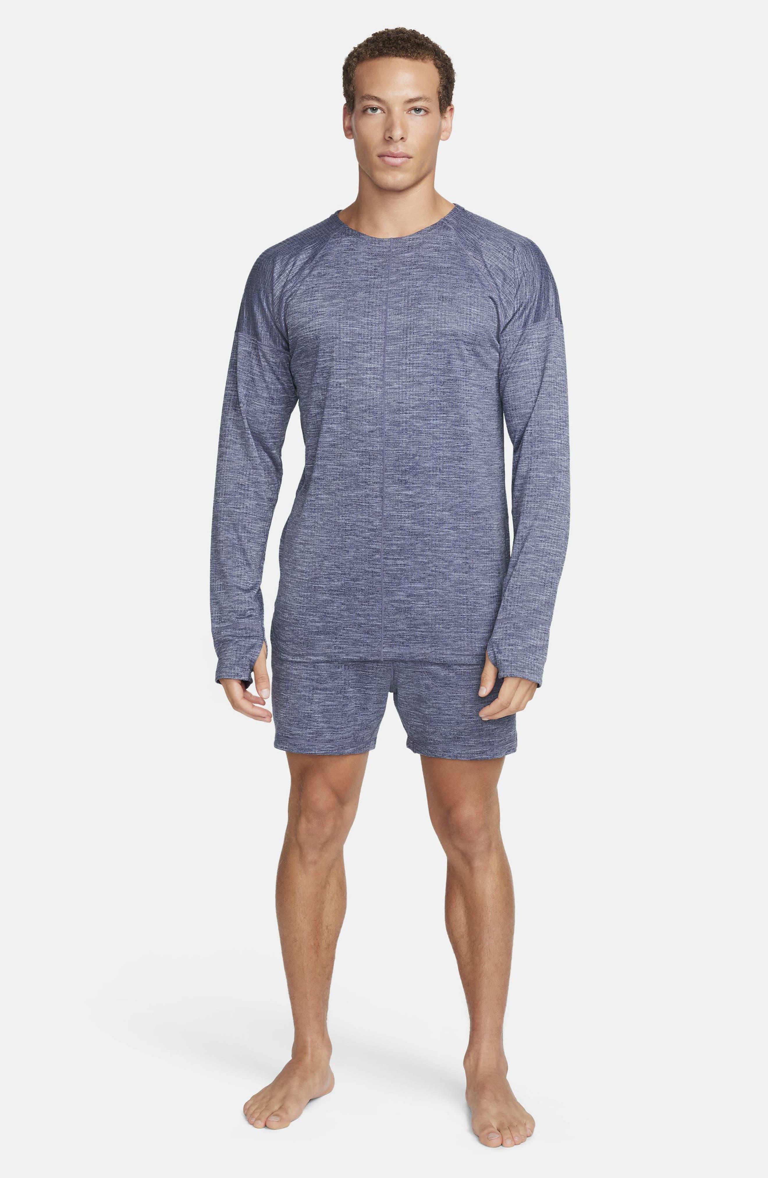 Nike Dri-fit Long Sleeve Yoga Top in Blue for Men