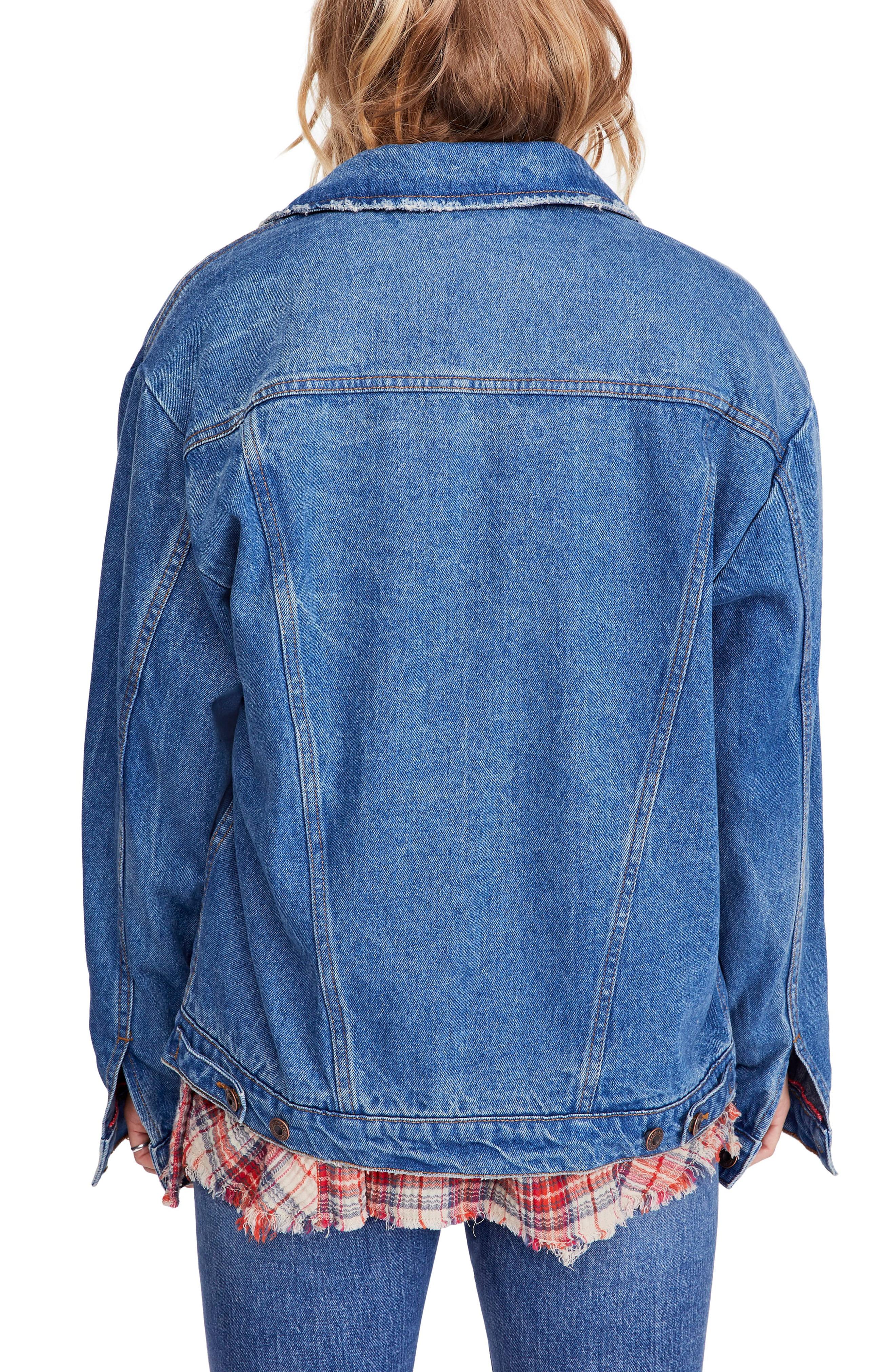 free people ramona denim trucker jacket