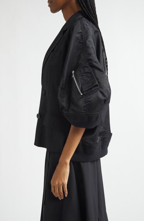Sacai Suiting X Nylon Twill Jacket in Black | Lyst
