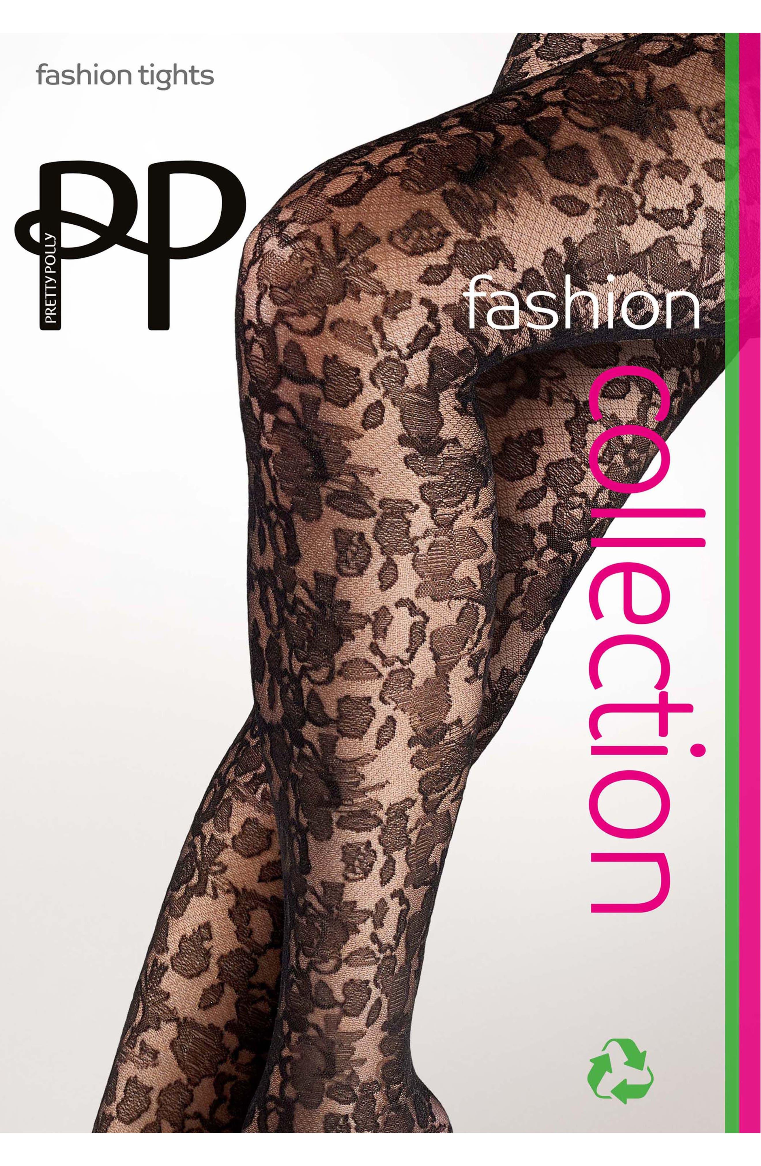Pretty Polly Floral Tights in Black