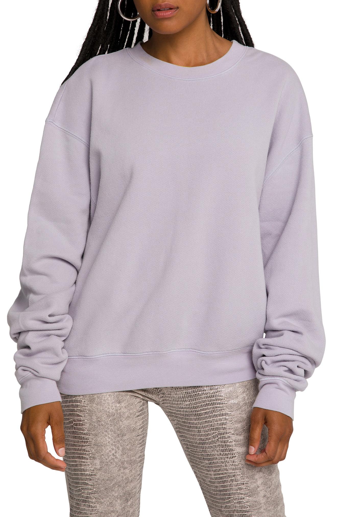GOOD AMERICAN Fleece Boyfriend Sweatshirt in Purple Lyst