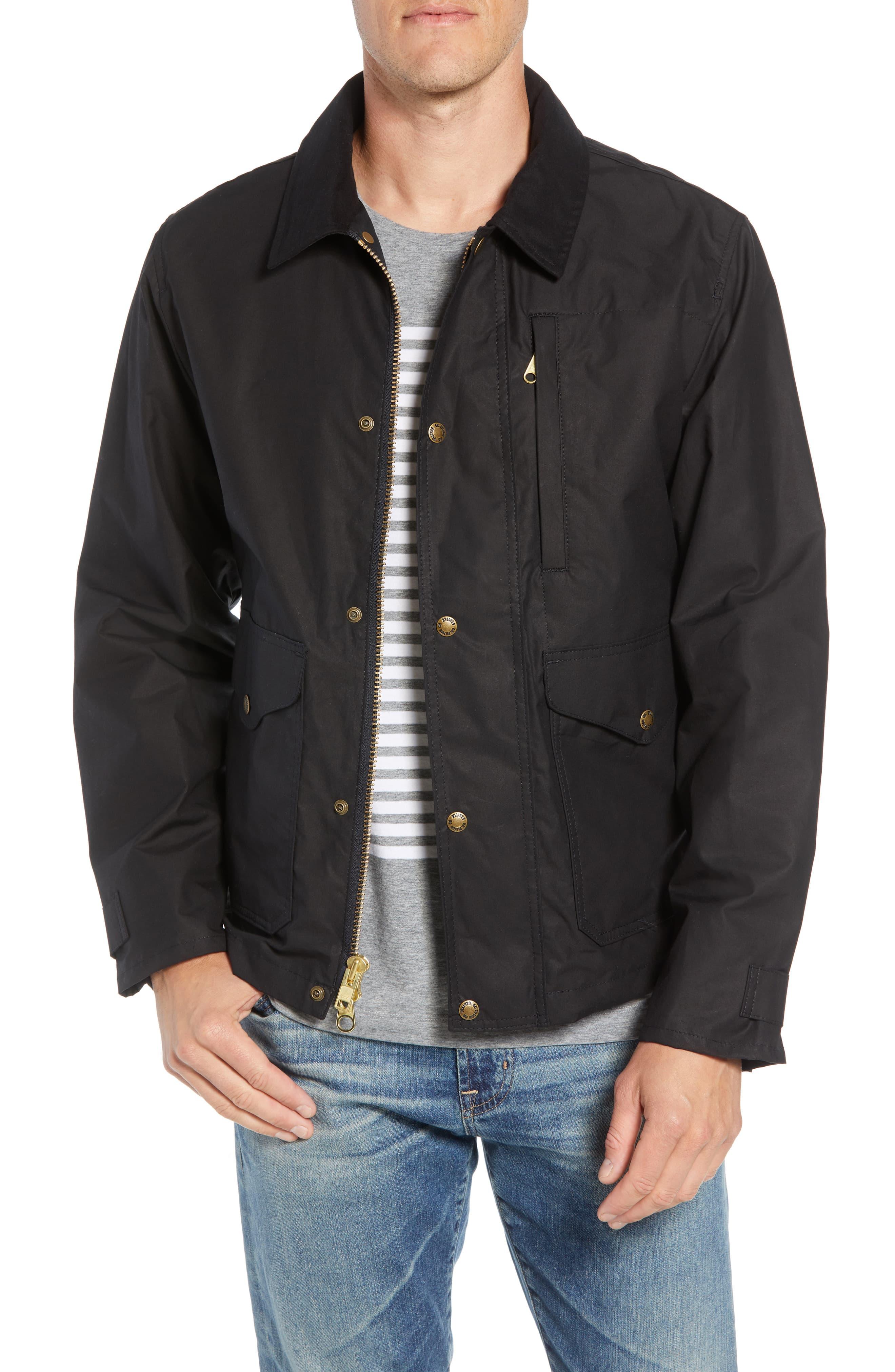 Filson Short Mile Marker Waxed Cotton Jacket in Black for Men | Lyst