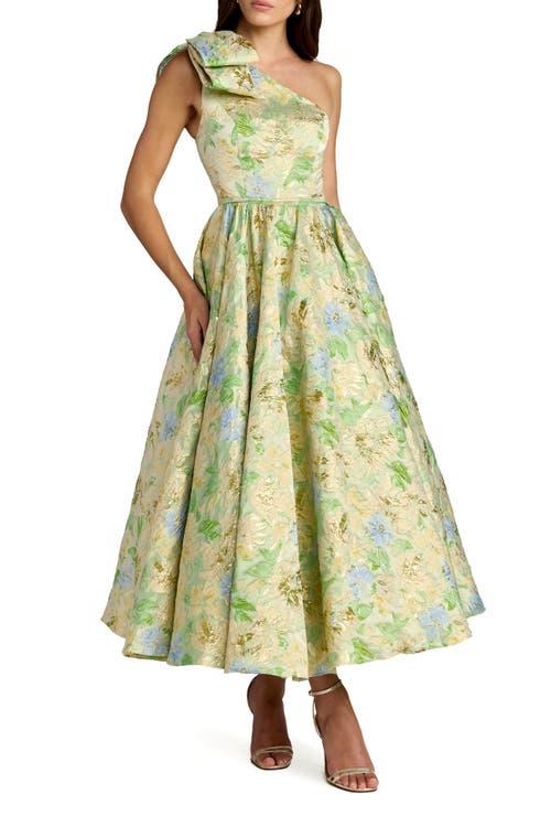 mac duggal one-shoulder bow floral brocade a-line maxi dress Midi With Detail in Yellow 195259-7TPI-STH only find that sells Taglia:08 Jovani D5054 size 14
