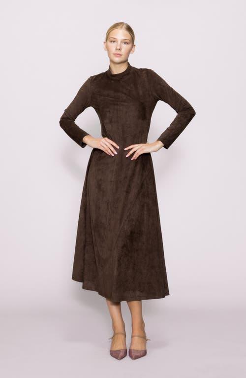MELLODAY Long Sleeve Faux Suede A-Line Dress in Brown | Lyst MELLODAY Long Sleeve Faux Suede A-Line Dress in Brown | Lyst