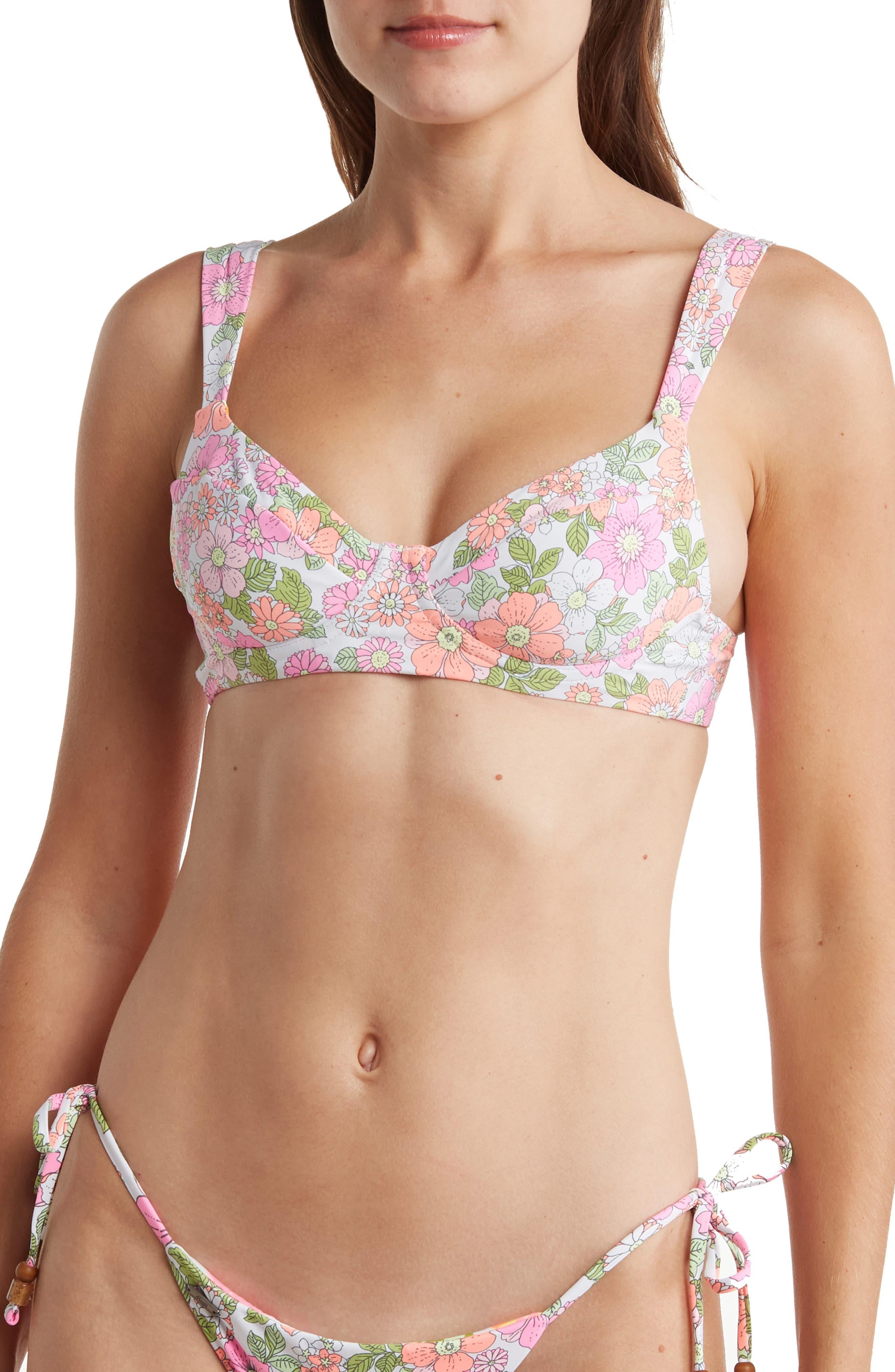 håndled hjørne Egen Maaji Flower Power Bailey Reversible Bikini Top in Pink | Lyst