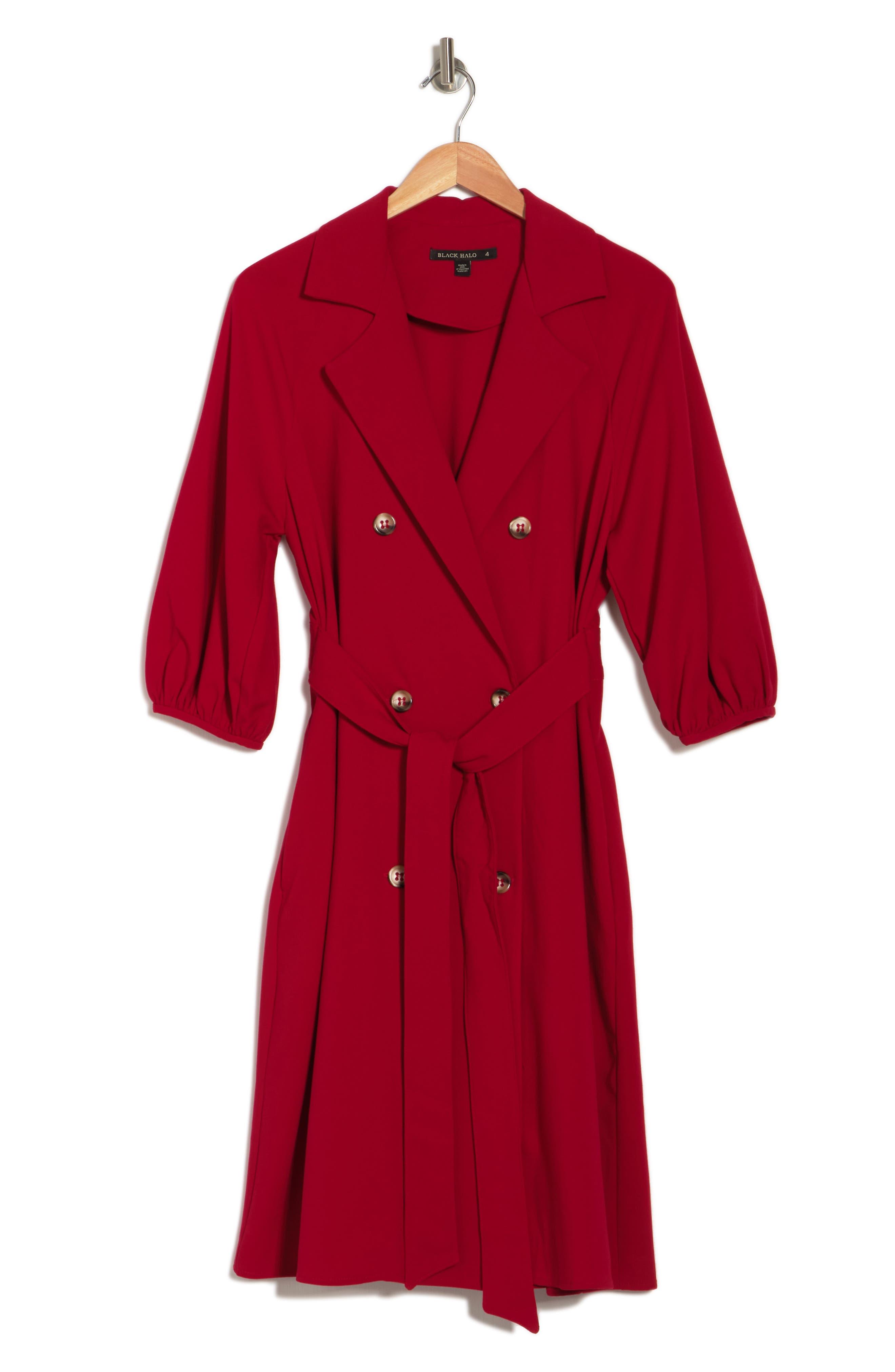 Black Halo Doublebreasted Aline Trench Dress In Sangria At Nordstrom