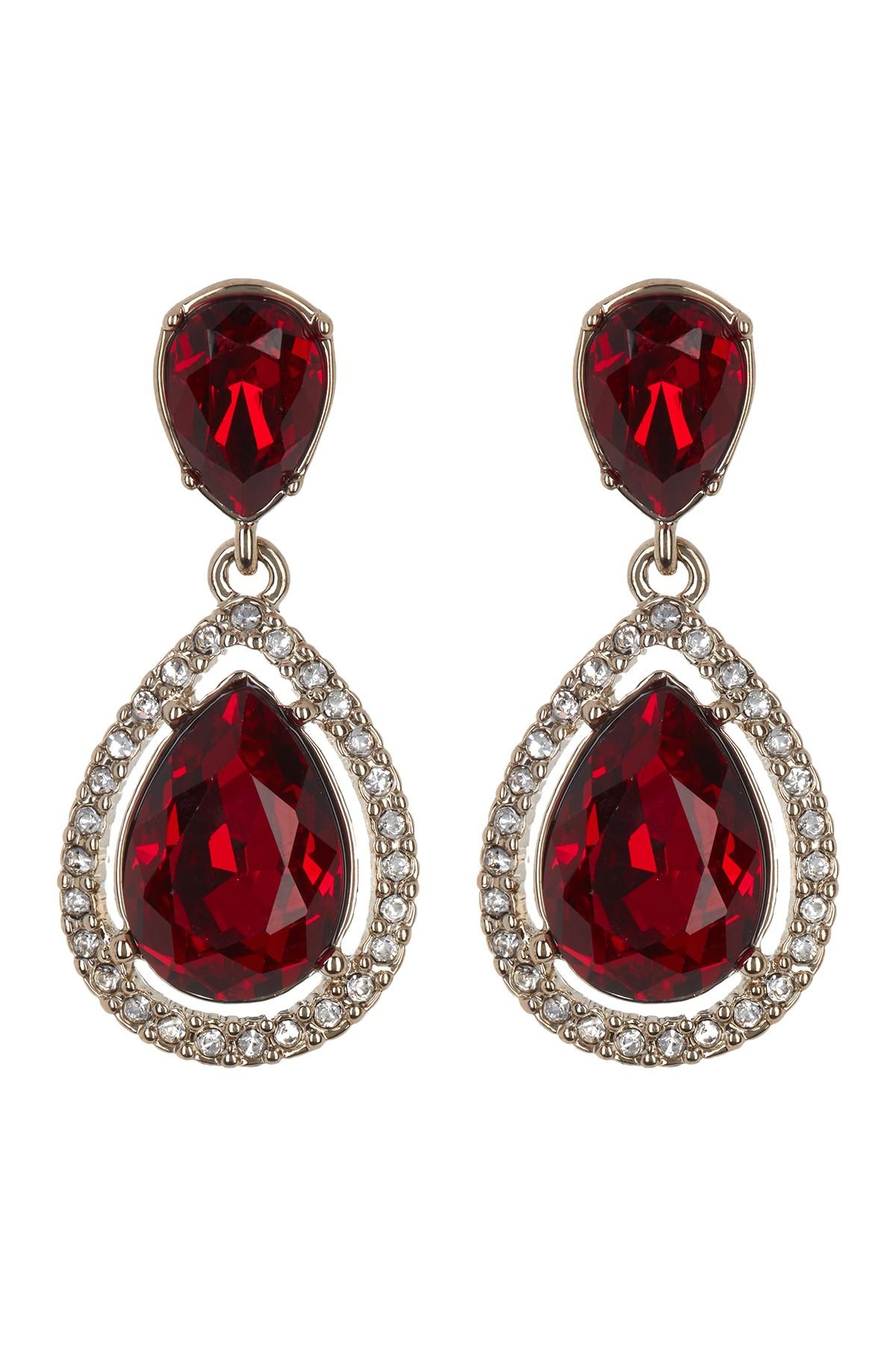 Givenchy Crystal Drop Earrings in Red - Lyst