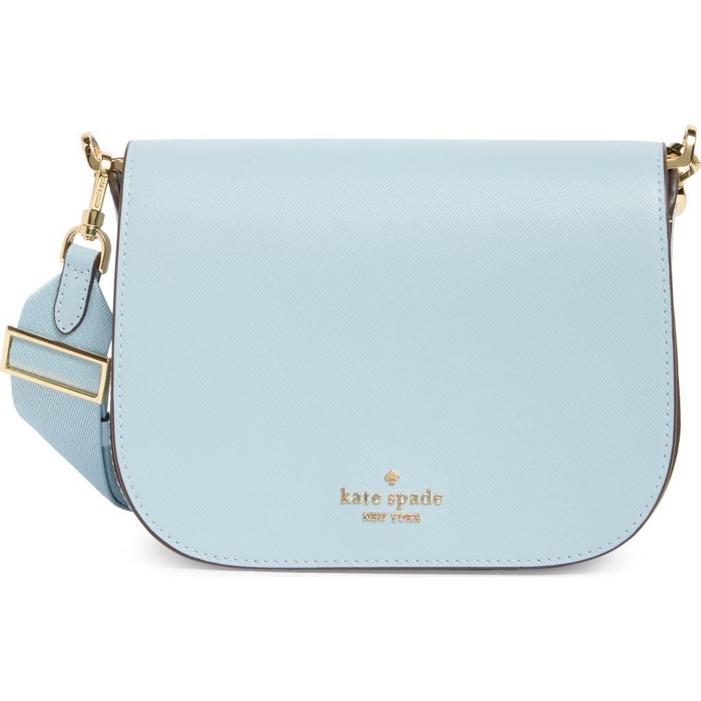 Kate Spade Madison Saffiano Leather Saddle Bag in Blue | Lyst