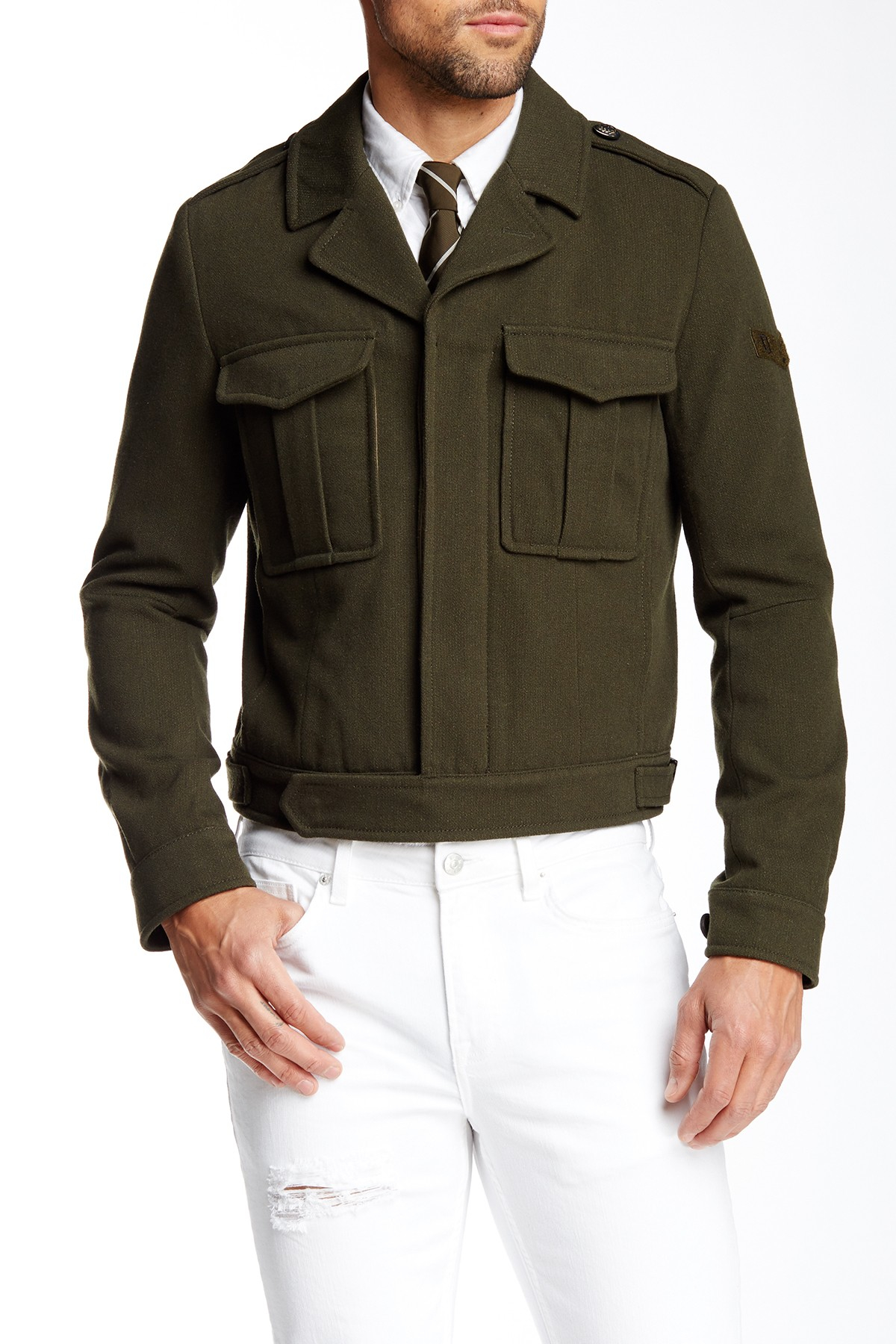 DIESEL Tanvi Crop Military Jacket in Green for Men | Lyst