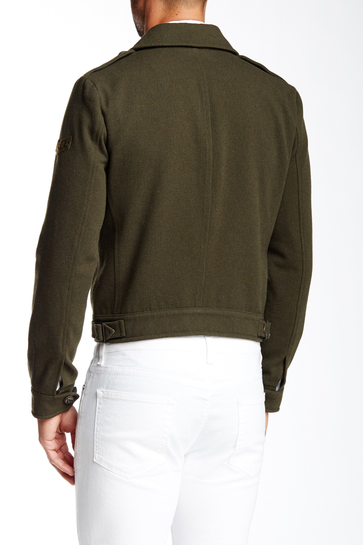 DIESEL Wool Tanvi Crop Military Jacket in Green for Men Lyst