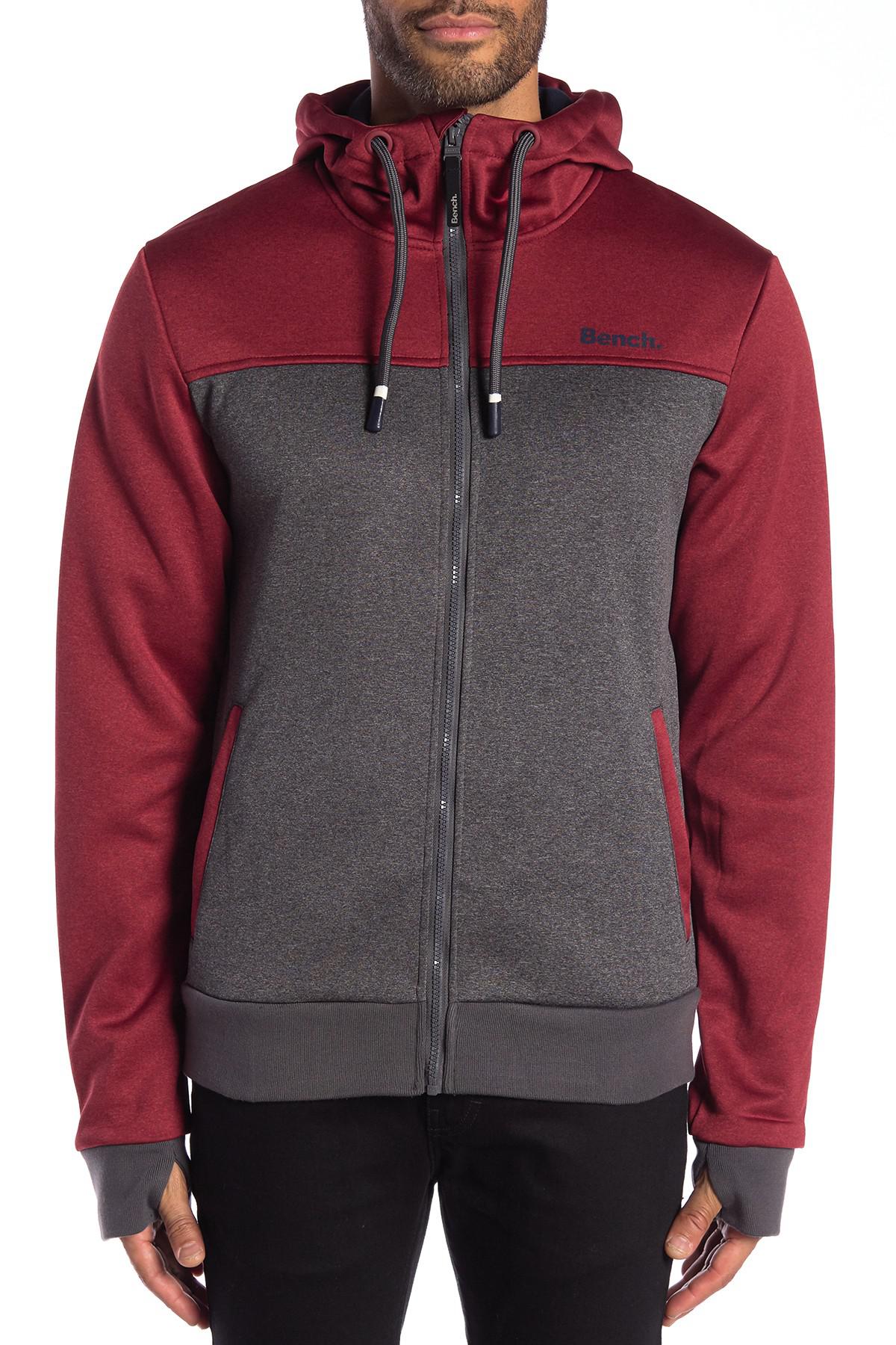 Bench Synthetic Bonded Colorblock Zip Up Hoodie For Men Lyst
