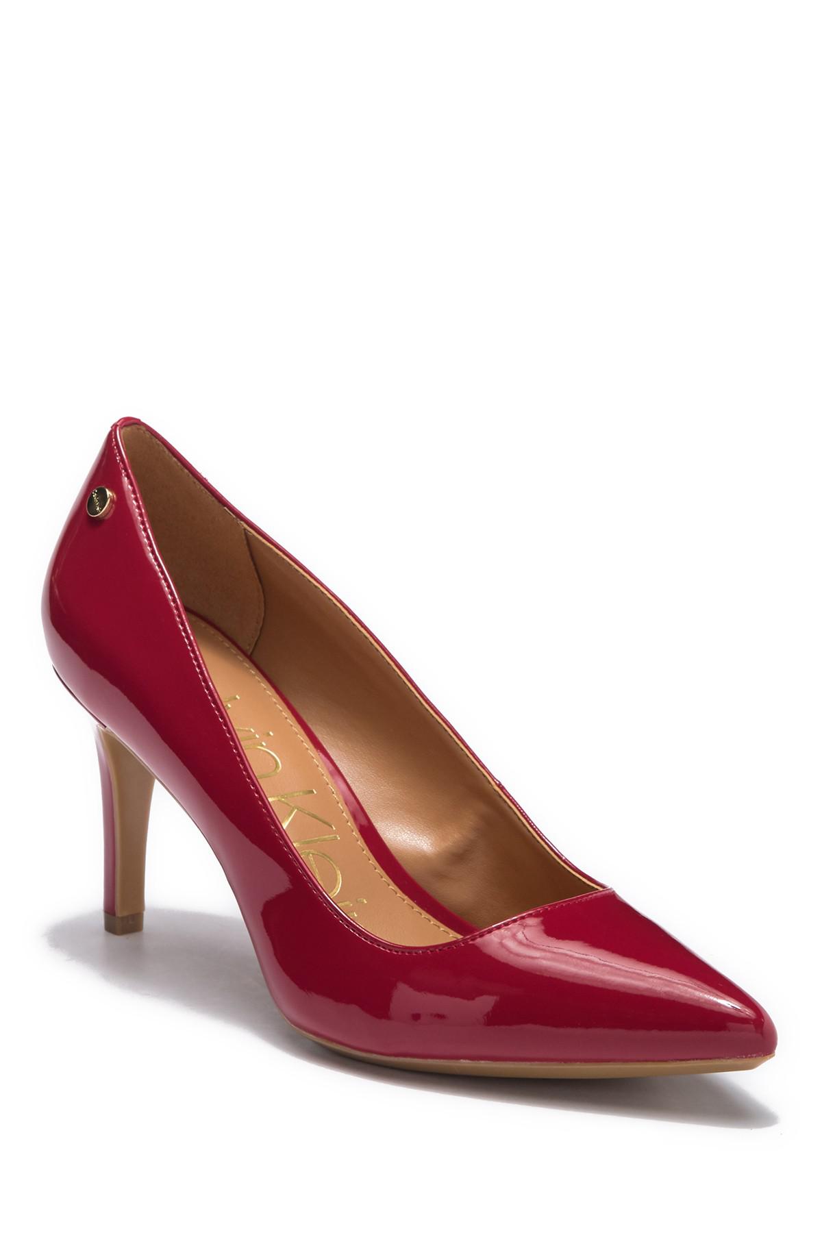 zegevierend Zes dier Calvin Klein Nilly Patent Stiletto Pump in Red | Lyst