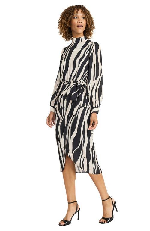 Maggy London Long Sleeve Tulip Midi Dress in Black | Lyst