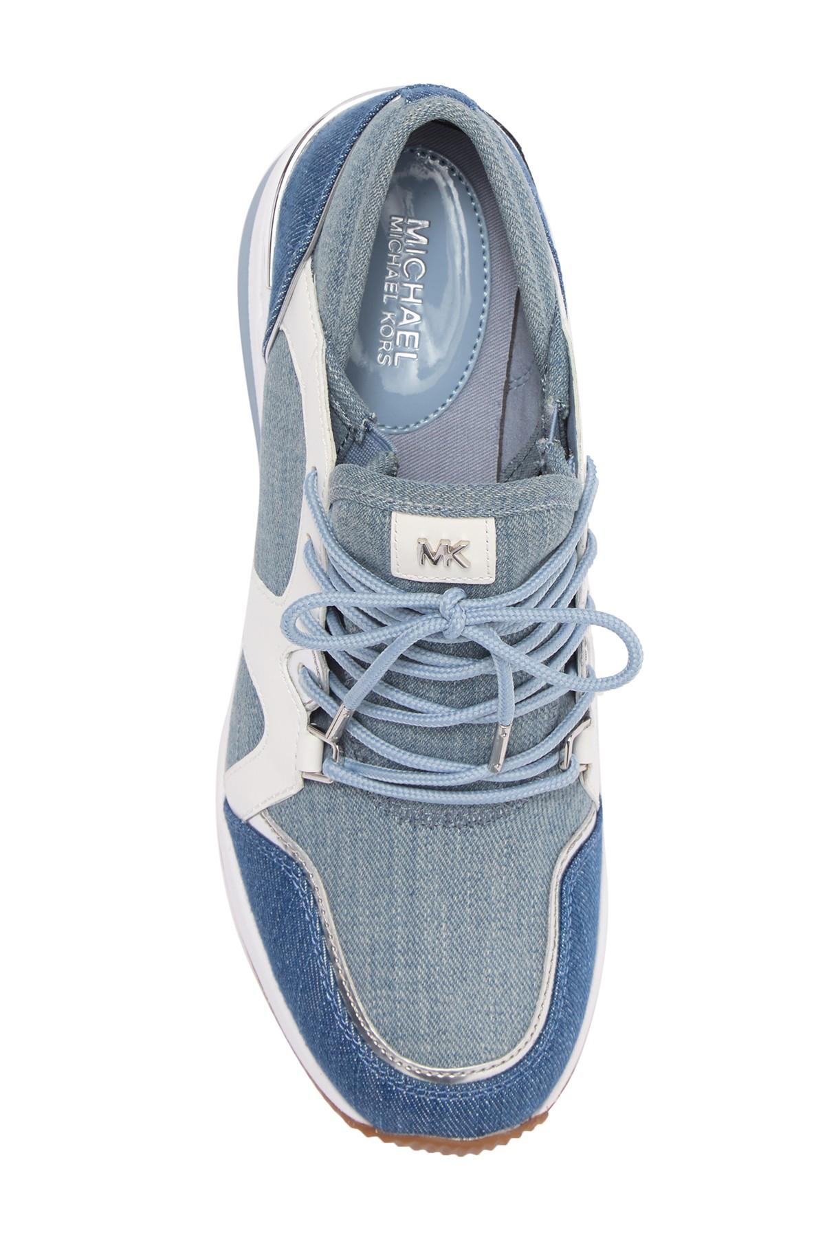 MICHAEL Michael Kors Liv Trainer Wedge Sneaker in Blue | Lyst