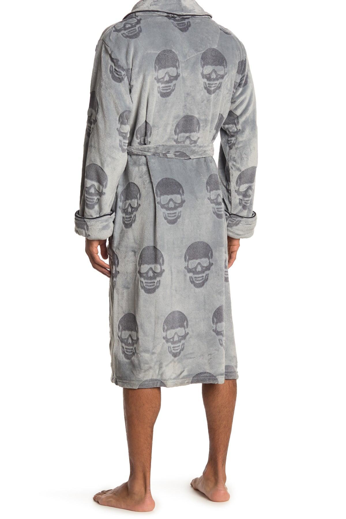 Robert Graham Skull Print Long Wrap Robe in Gray for Men | Lyst