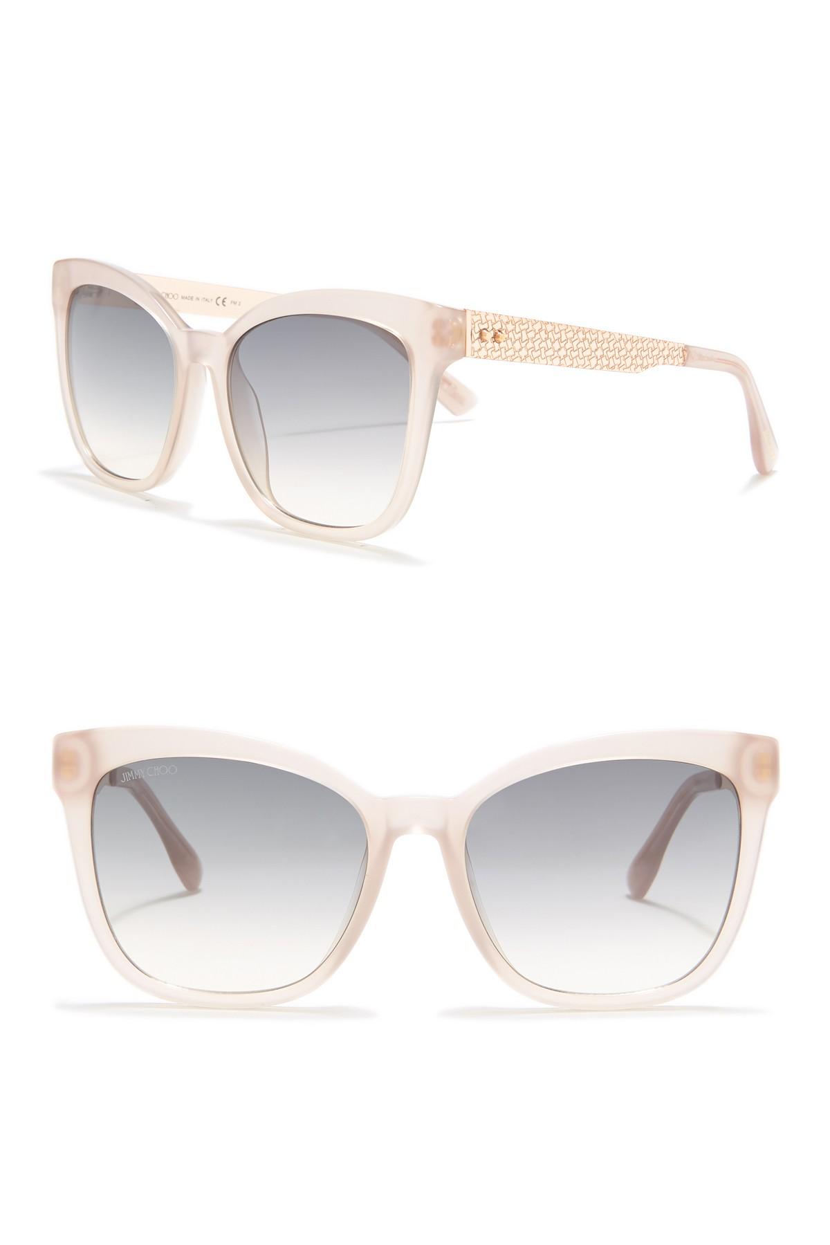Jimmy Choo Junia 55mm Squared Cat Eye Sunglasses Lyst