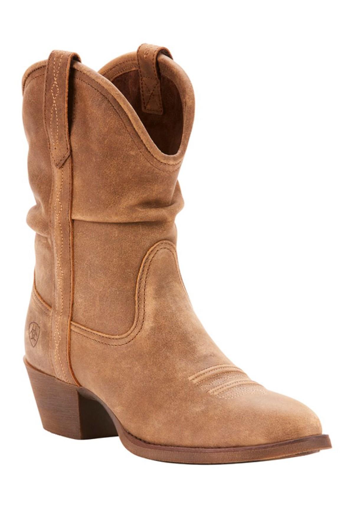 Ariat Reina Slouchy Leather Western Boot in Brown | Lyst