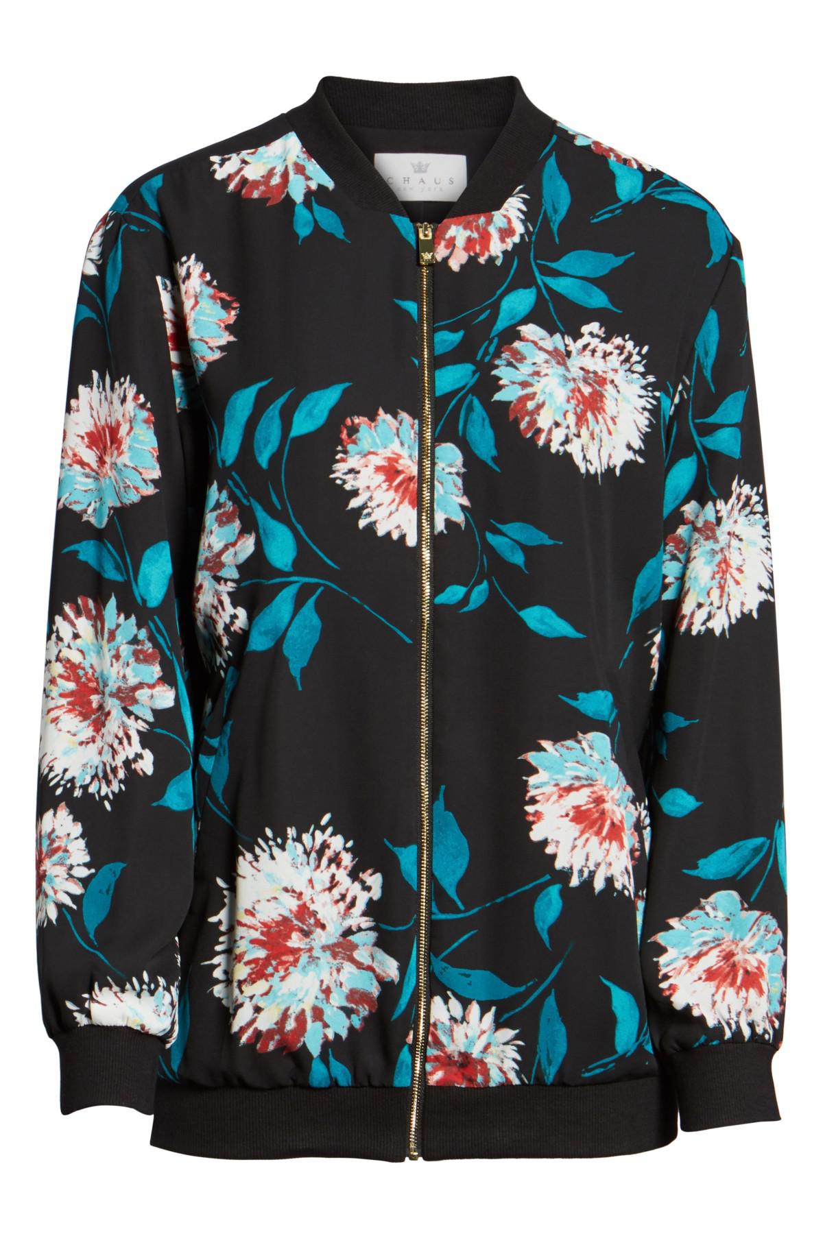 Lyst - Chaus Kyoto Blossoms Bomber Jacket in Black