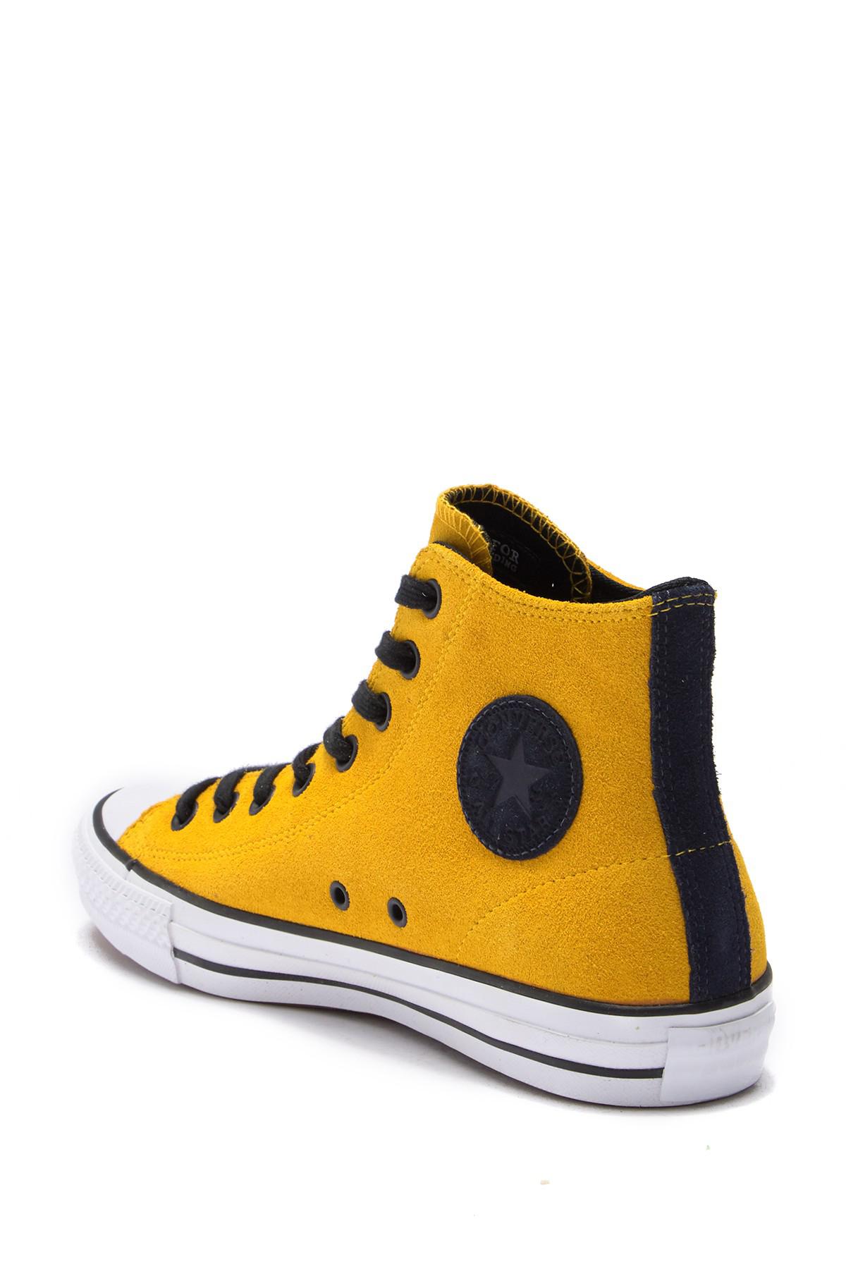 Converse Chuck Taylor Pro Suede High Top Sneaker in Yellow for Men | Lyst