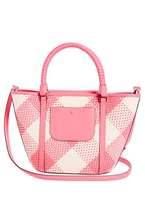 Kate Spade Woven Plaid Tote Bag in Pink Lyst