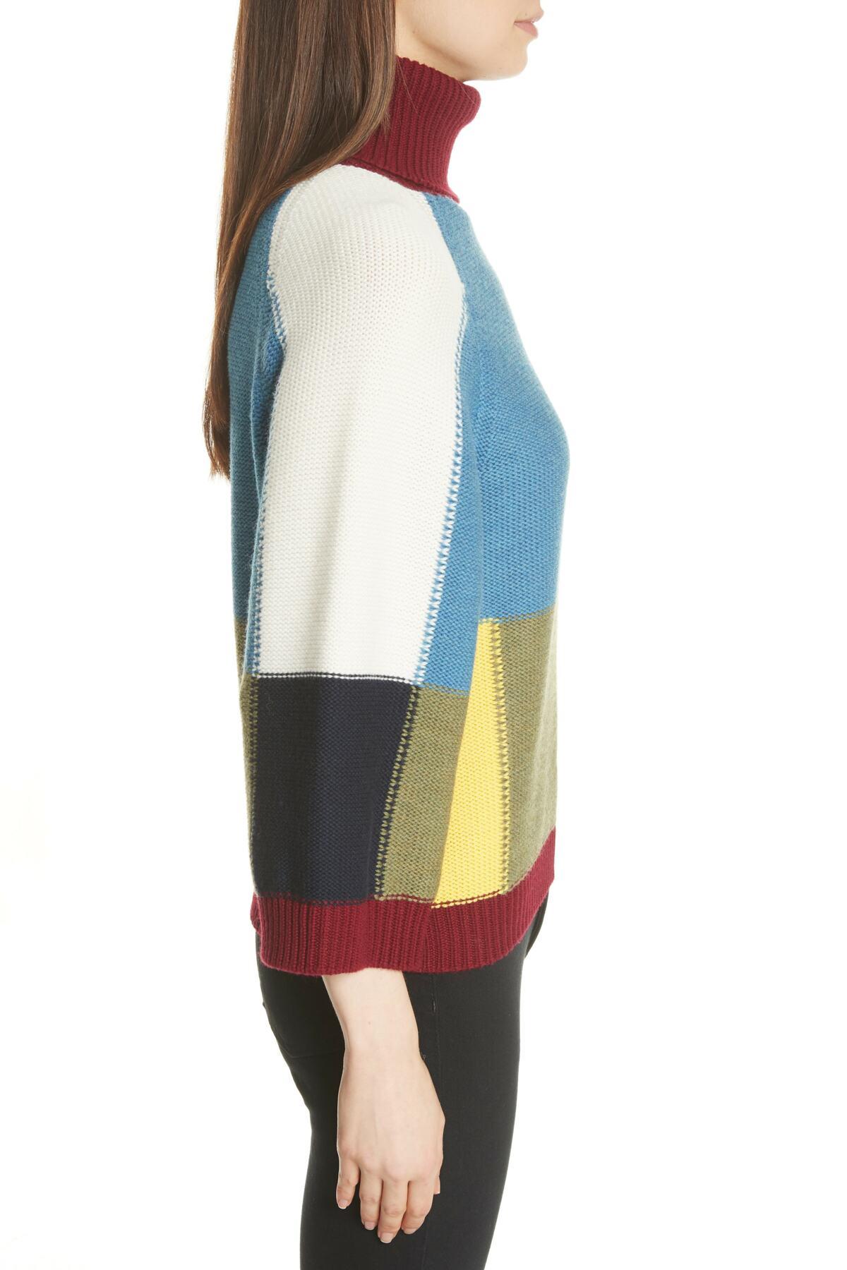 See By Chloé See By Chloé Color-block Wool Turtleneck Sweater 