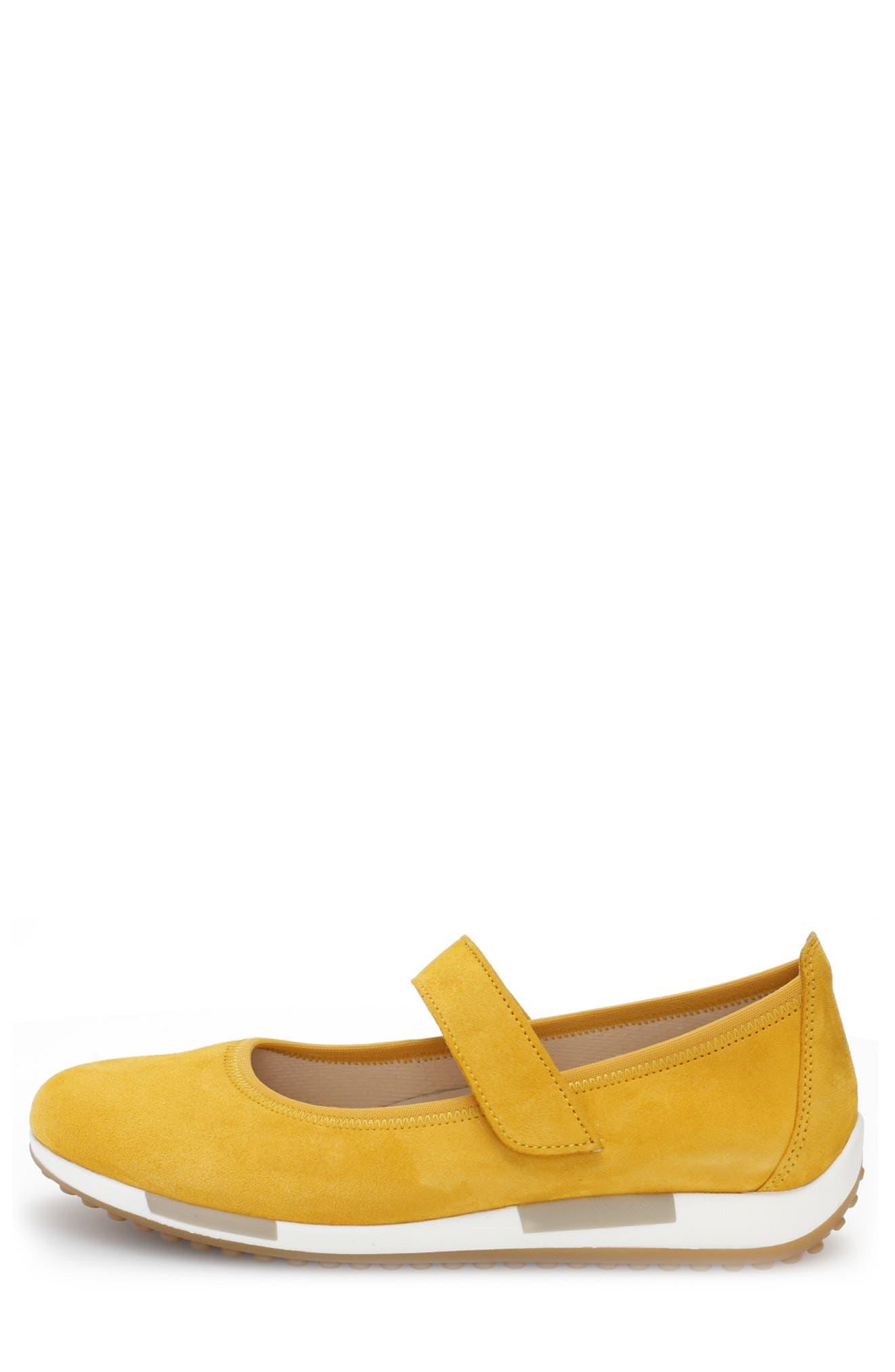 Gabor Mary Jane Flat In Yellow At Nordstrom Rack | Lyst