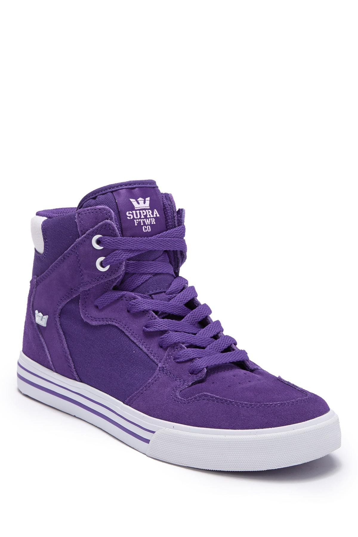 Supra Vaider Suede High Top Sneaker in Purple-White (Purple) for Men - Lyst