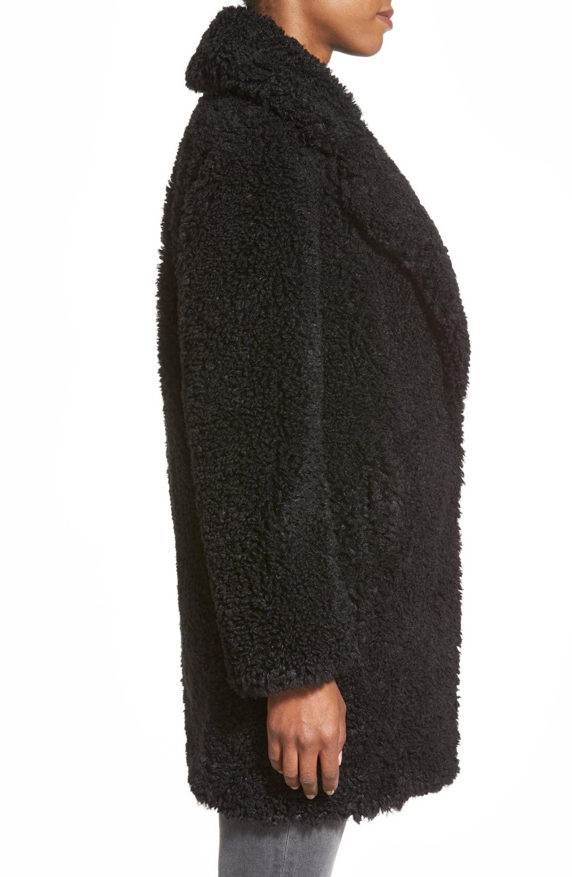 teddy fur jacket black