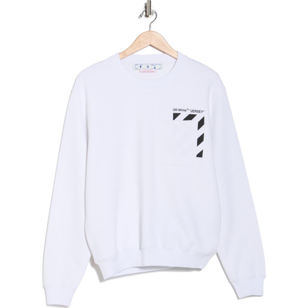 【関税無・国内発】 Off-White / Logo Crew Sweater Off-White Grey & White Knit Logo Sweater In High Rise White