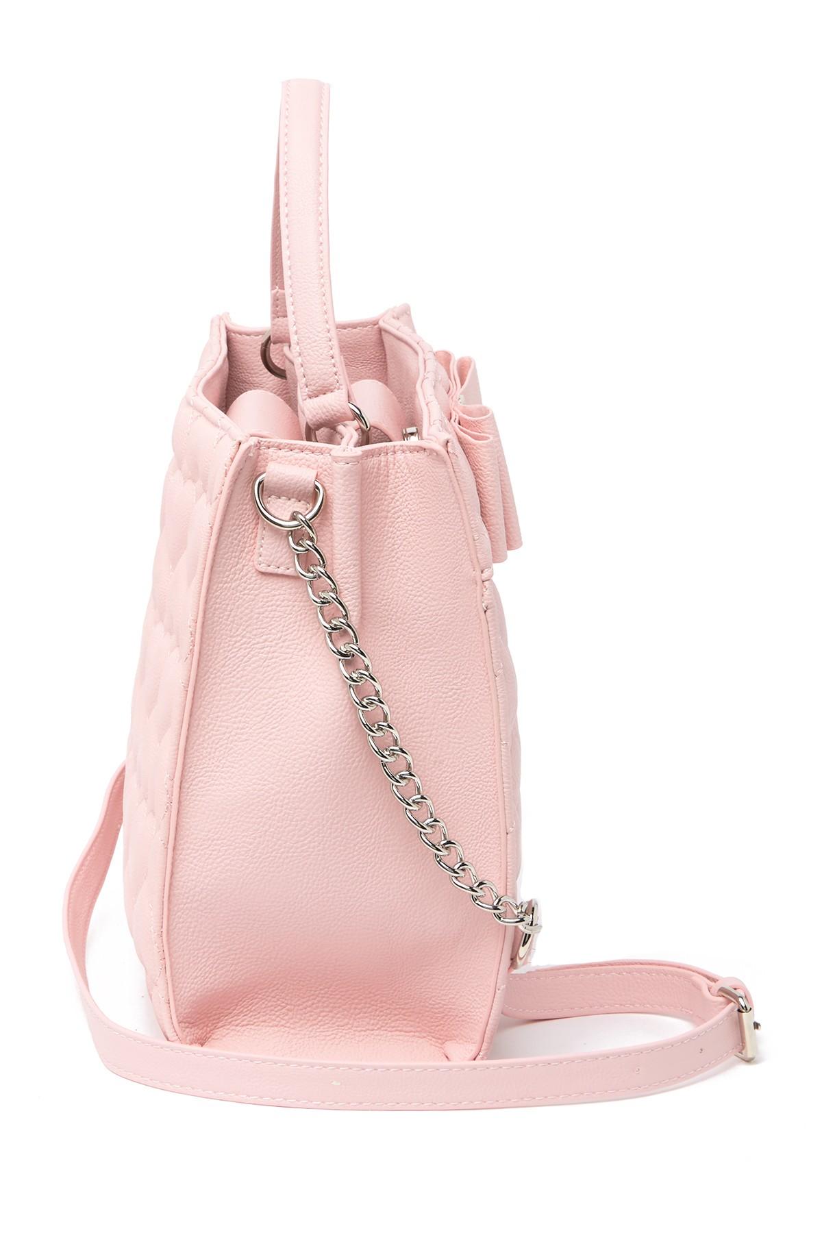 Betsey Johnson Quilted Heart Satchel in Blush (Pink) | Lyst