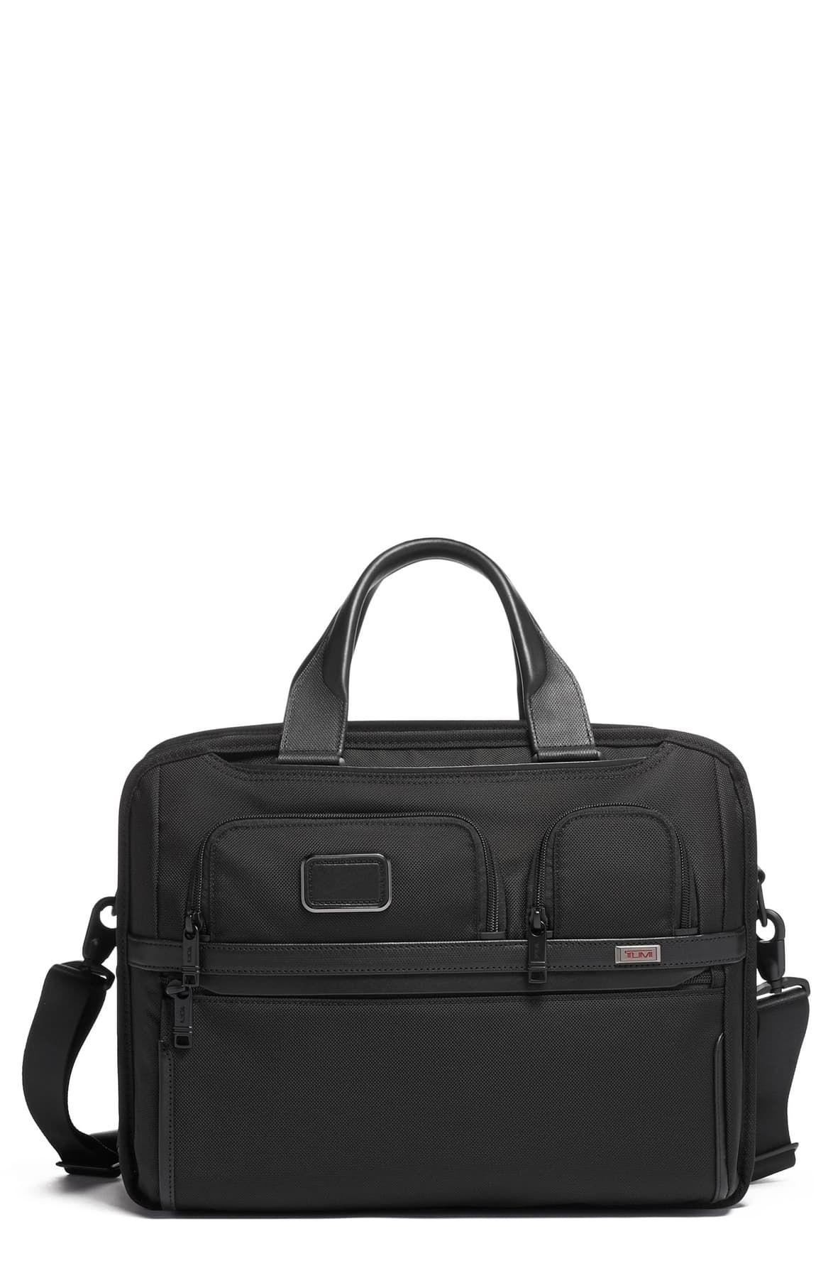 Tumi Leather Alpha Bravo T-pass Expandable Briefcase in Black for Men ...
